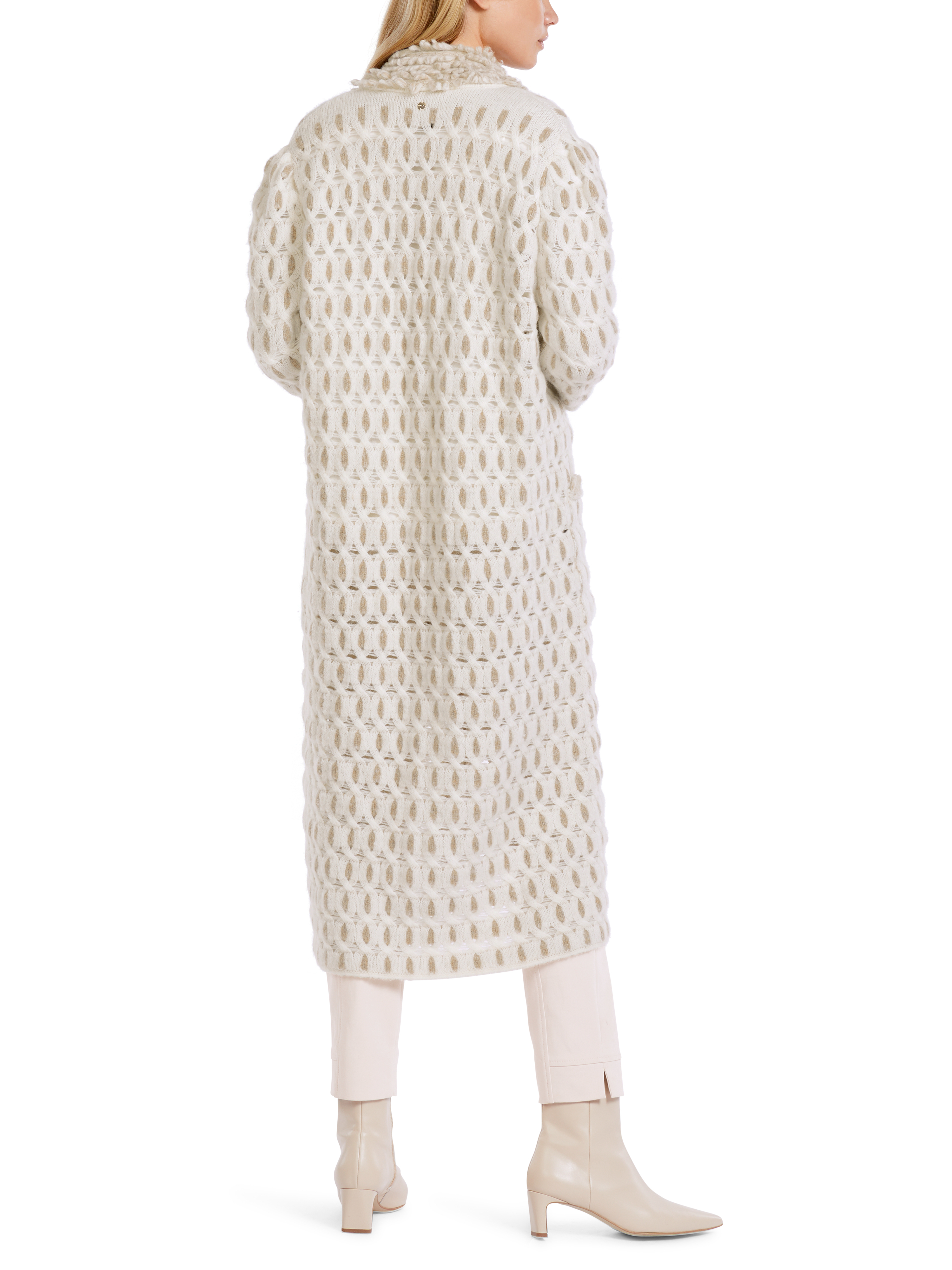 MARC CAIN VC 11.19 M46 Fancy Damen Mantel Knitted in Germany off-white
