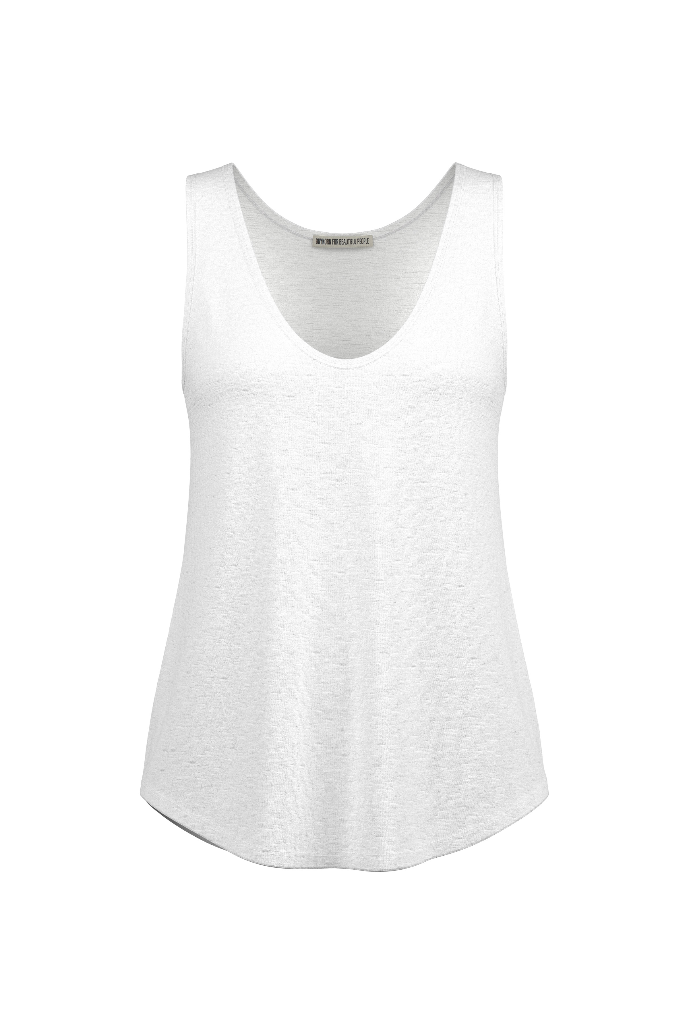 DRYKORN 520079 SAIMI 10 Damen T-Shirt Jerseytop aus Baumwolle weiss 6000