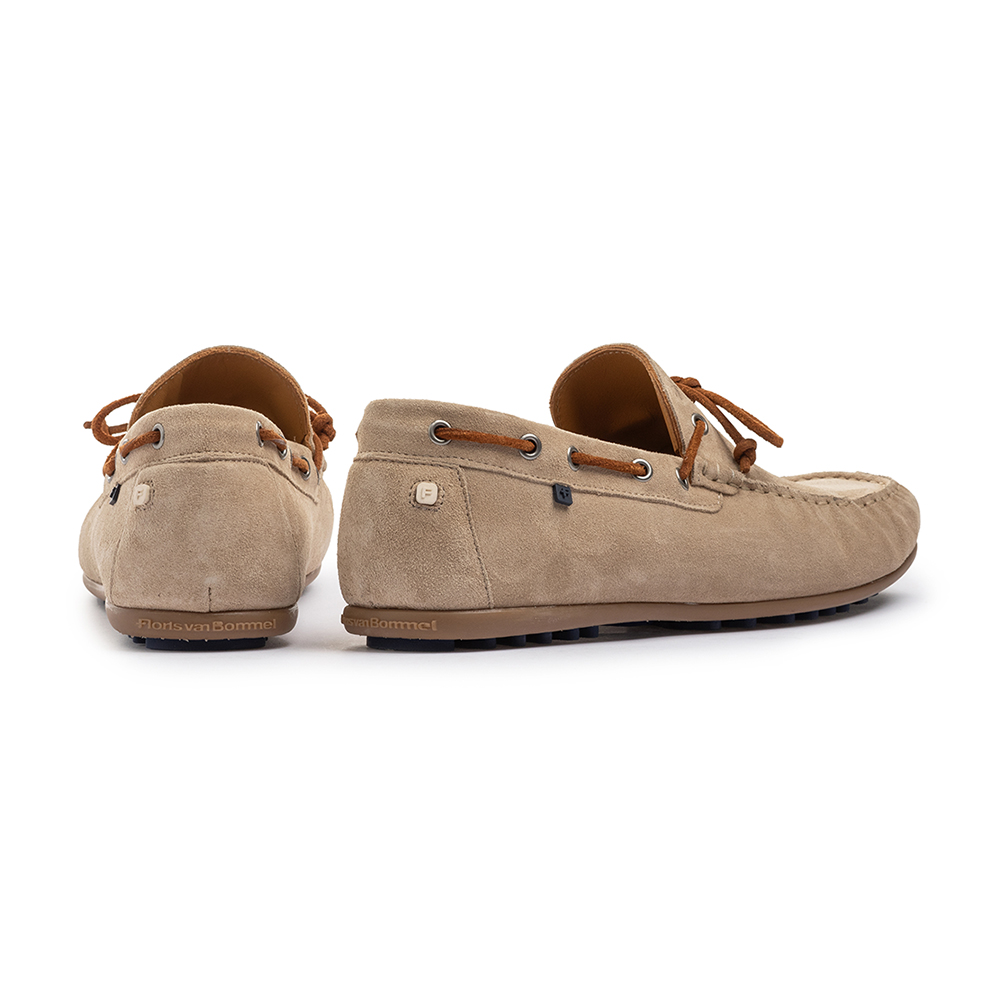 Floris van Bommel De Drijver 01.07 Herren Bootsschuh Suiede Leder Beige