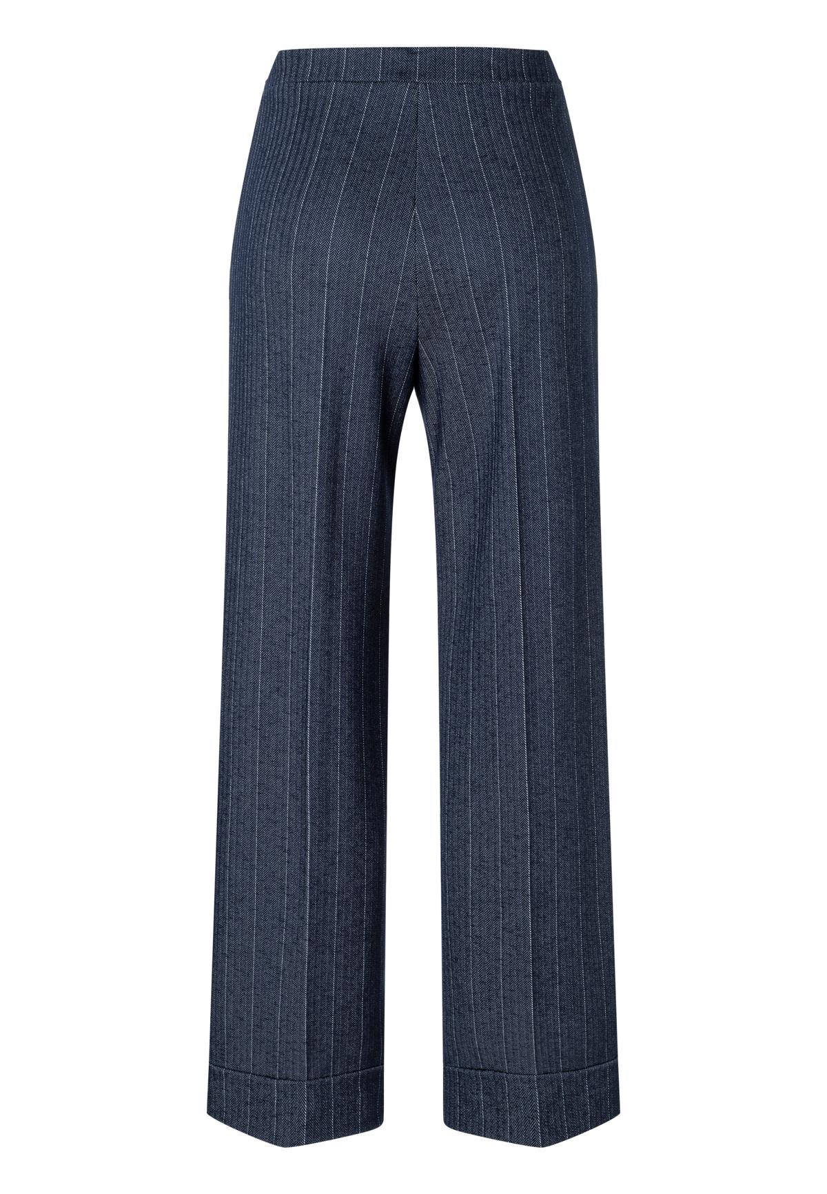 ANA ALCAZAR  051582-3749 wide trousers  Fischgrat Nadelstreifenhose mit  Umschlag original black