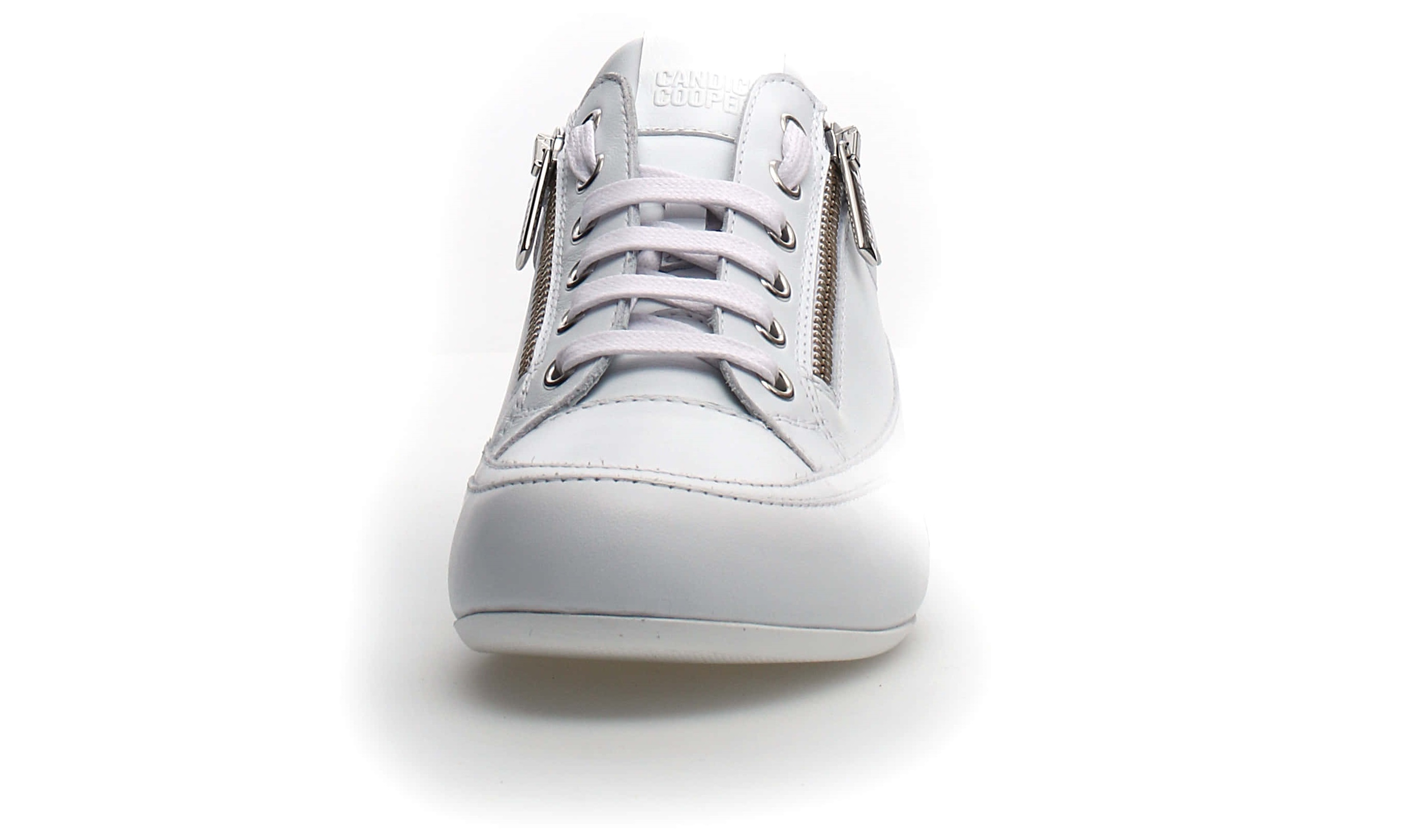 CANDICE COOPER 2016569-02 ROCK DELUXE WHITE CALF DAMEN LEDER ZIP SNEAKER WEISS