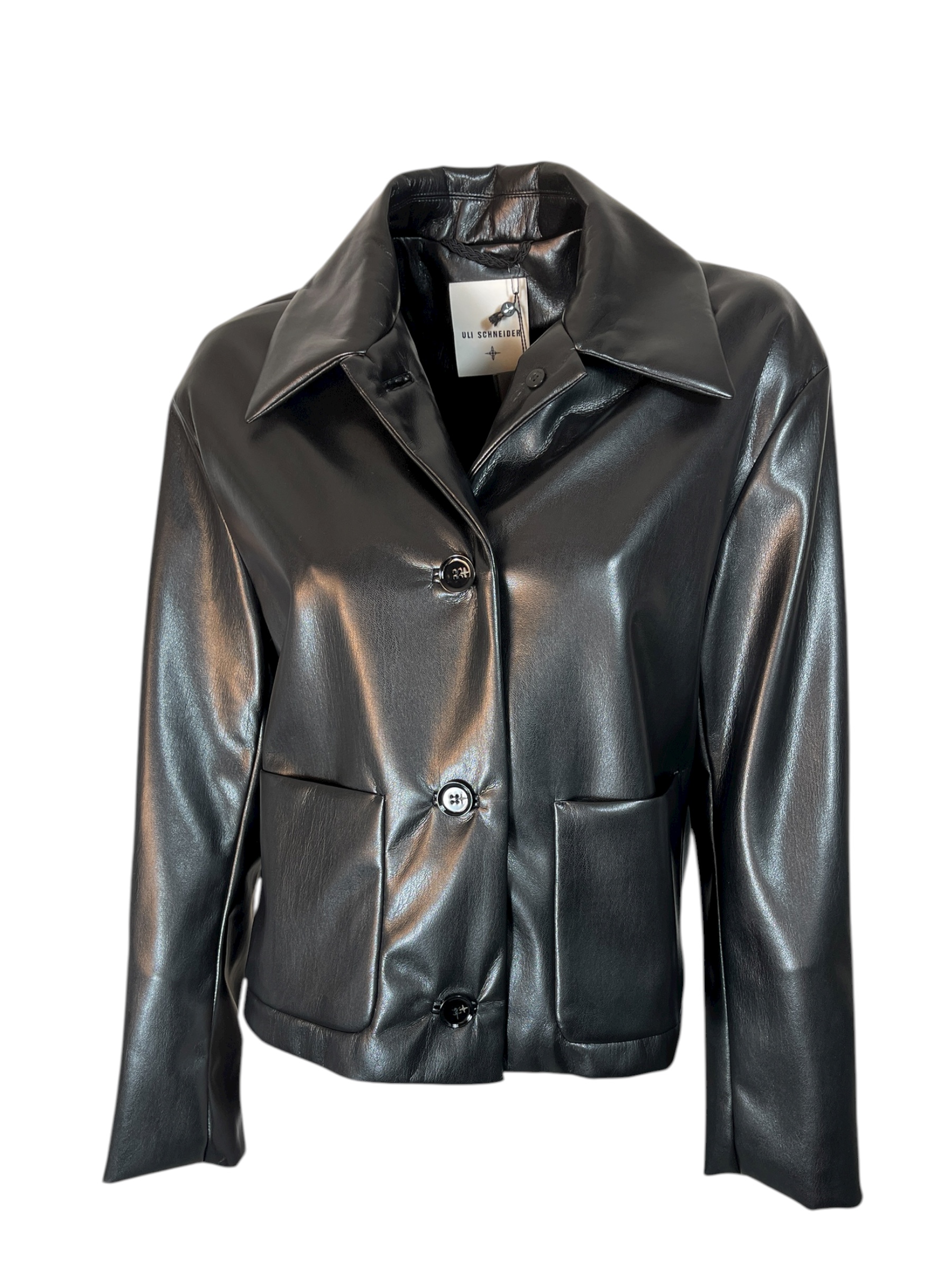 ULI SCHNEIDER 20689 DAMEN BLAZER LEDEROPTIK BLACK