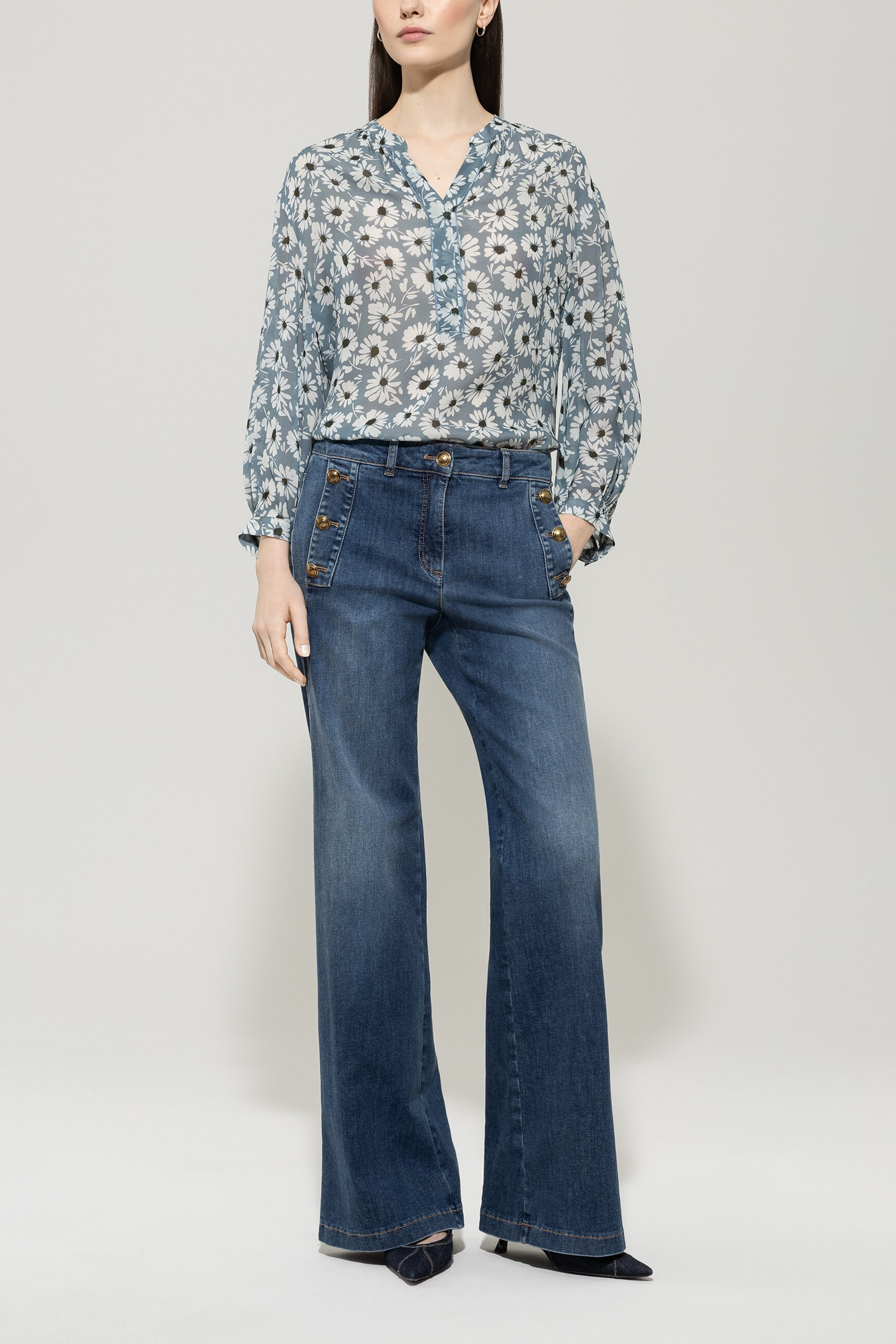 LUISA CERANO  228585/3781-0 Bluse mit Smart-Flower-Print.