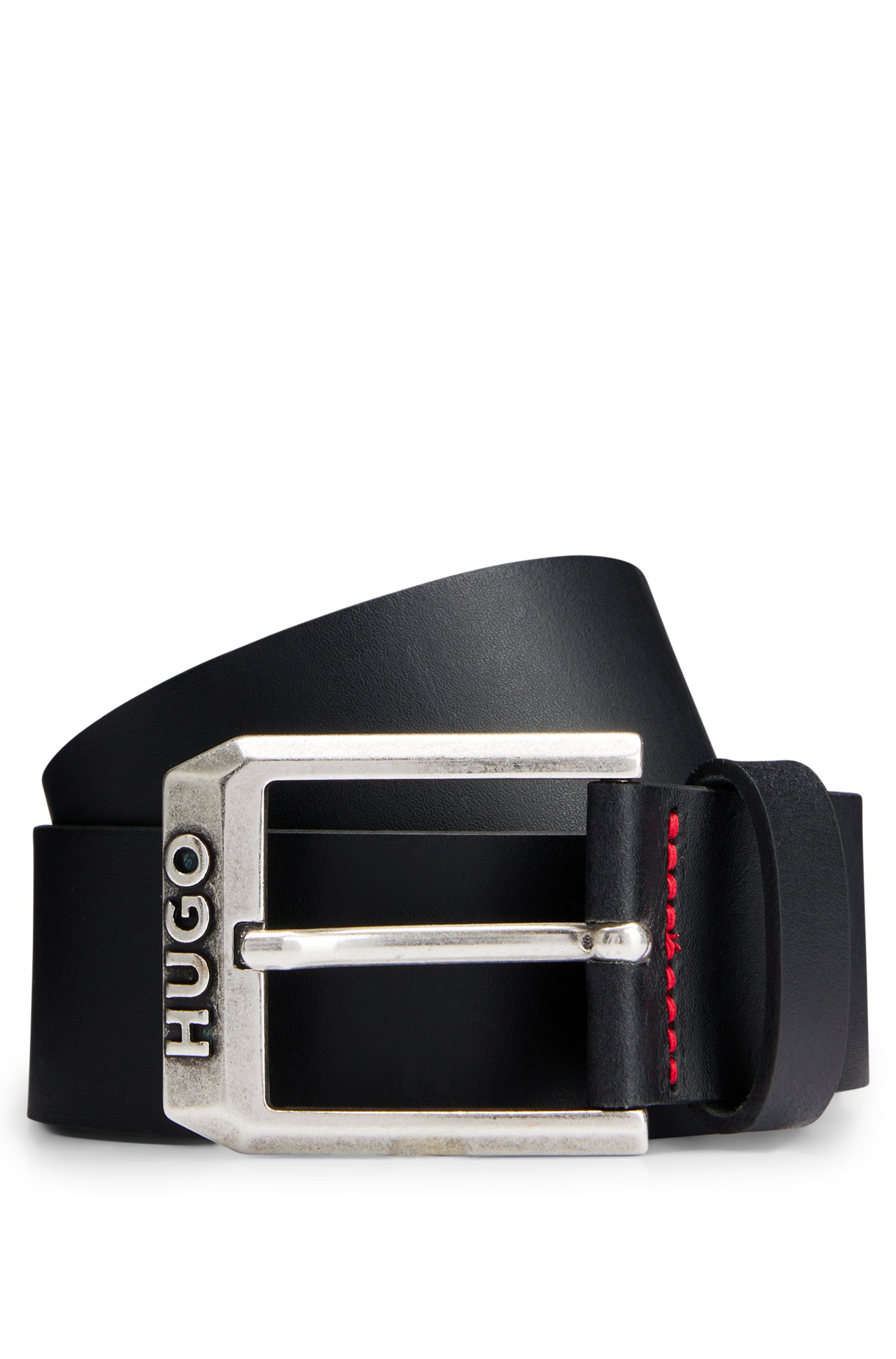 HUGO  50480441 Gelio-C_Sz40 Herren Leder Gürtel Schwarz.