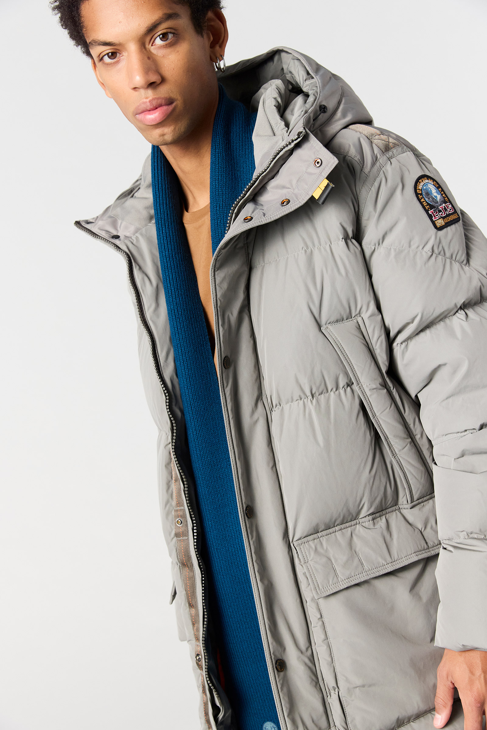 PARAJUMPERS HF04 LONG BEAR  LANGE DAUNENJACKE  GRAU NOWHERE 0225