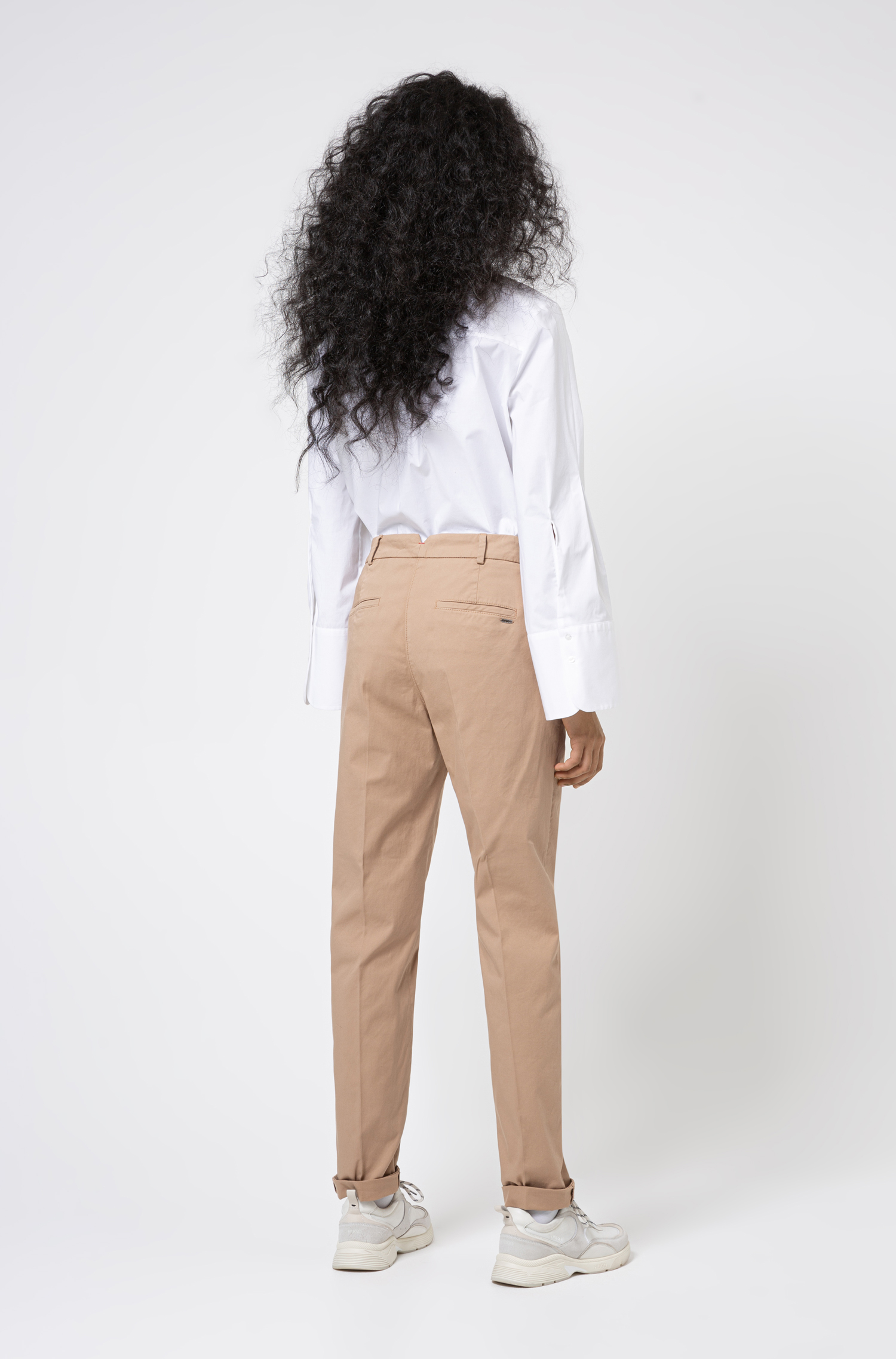 HUGO 50449602 Hecia-1-D 10234402 01 Damen Hose Stretch Light Beige 270