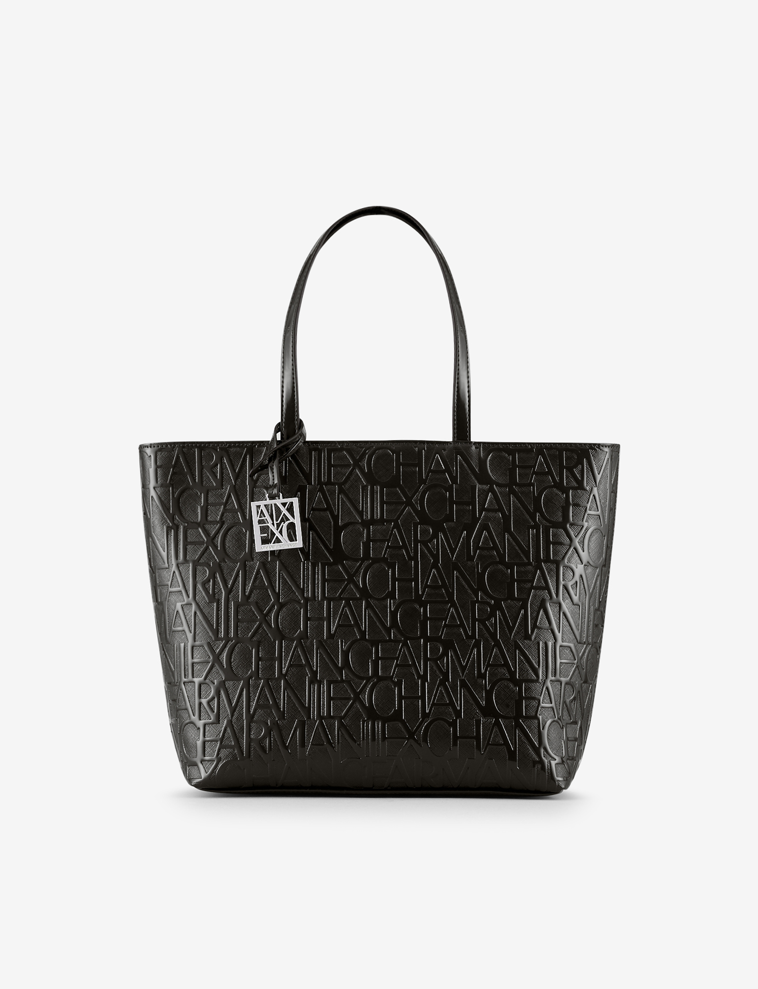 ARMANI  EXCHANGE 942650 CC794 Damen Shopper Handtasche mit Allover-Logo Schwarz 00020