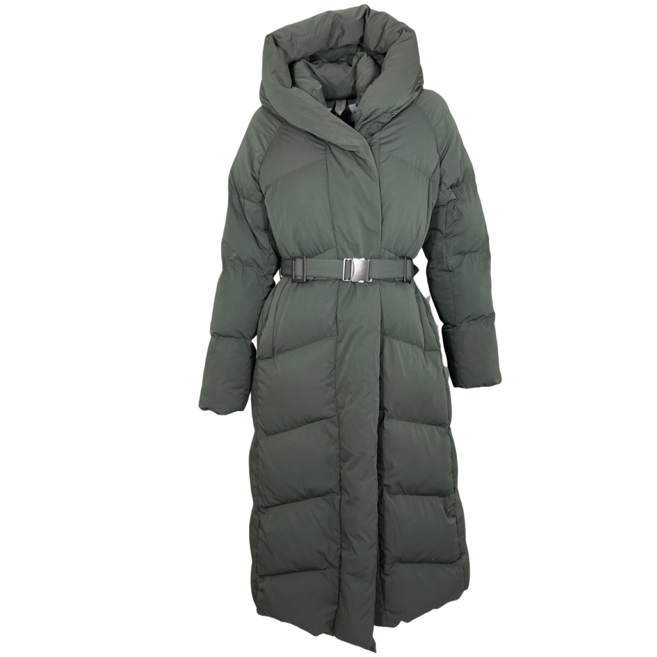 BLONDE BOCA DAMEN STEPPMANTEL MIT KAPUZE GREY GREEN