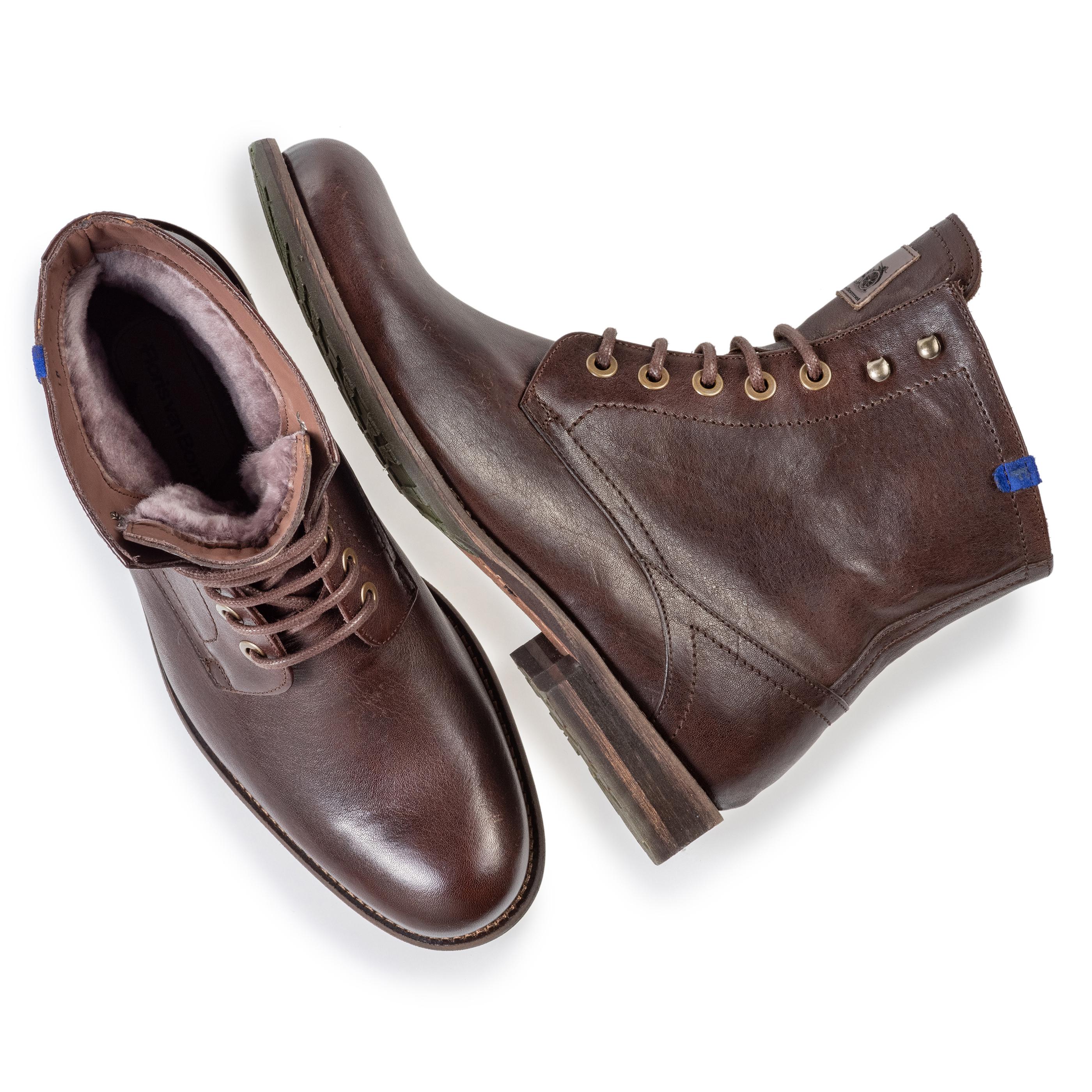 Floris van Bommel 10751/19 Herren Boots Lammfell Brown Leather 19 Floris van Bommel 10751/19 Herren Boots Lammfell Brown Leather 19