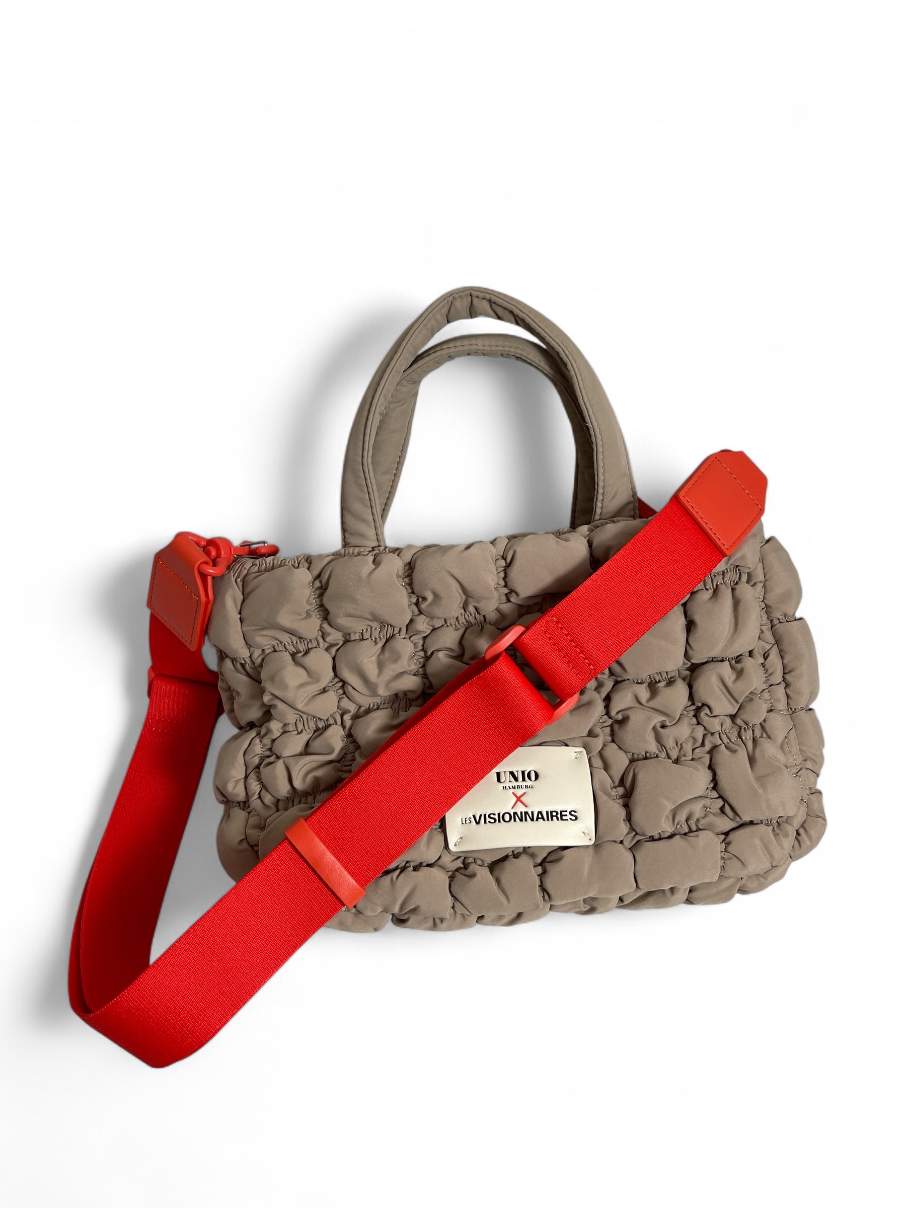 UNIO CORTINA S BUBBLE NYLON KLEINE TASCHE PUFFER BAG ORANGE TOAST
