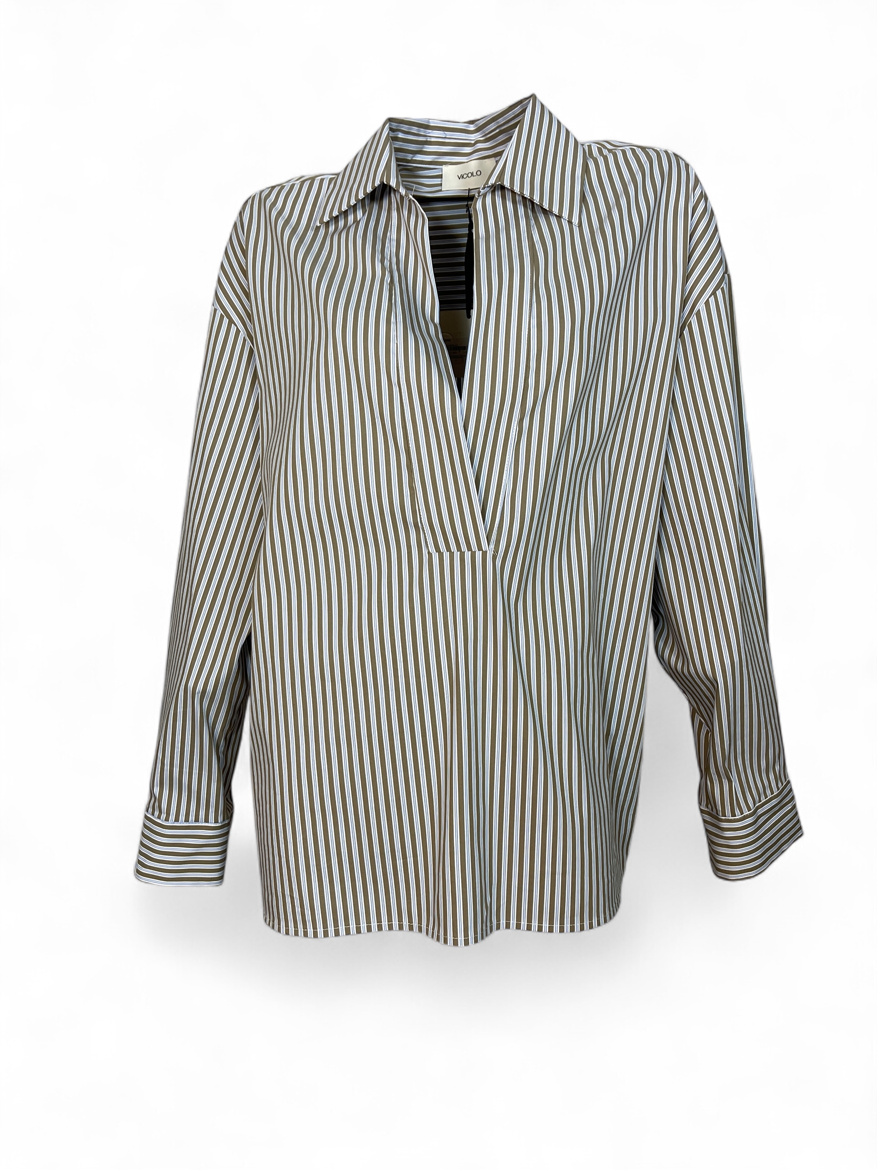 VICOLO TD0034 Damen Blusenhemd Cammello