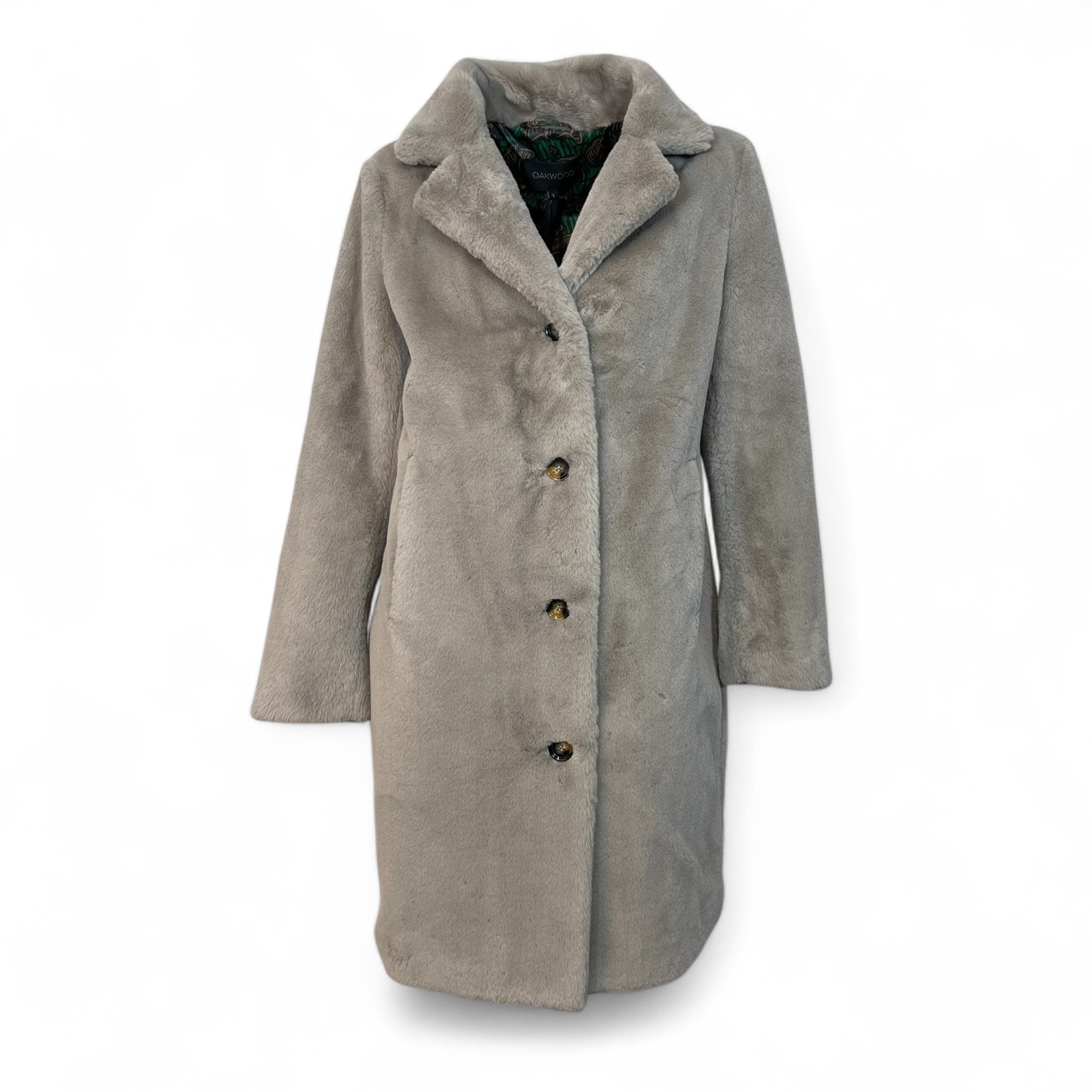 OAKWOOD - CYBER 64292 Damen Mantel in Felloptik 0625 Beige Fronce OAKWOOD - CYBER 64292 Damen Mantel in Felloptik 0625 Beige Fronce