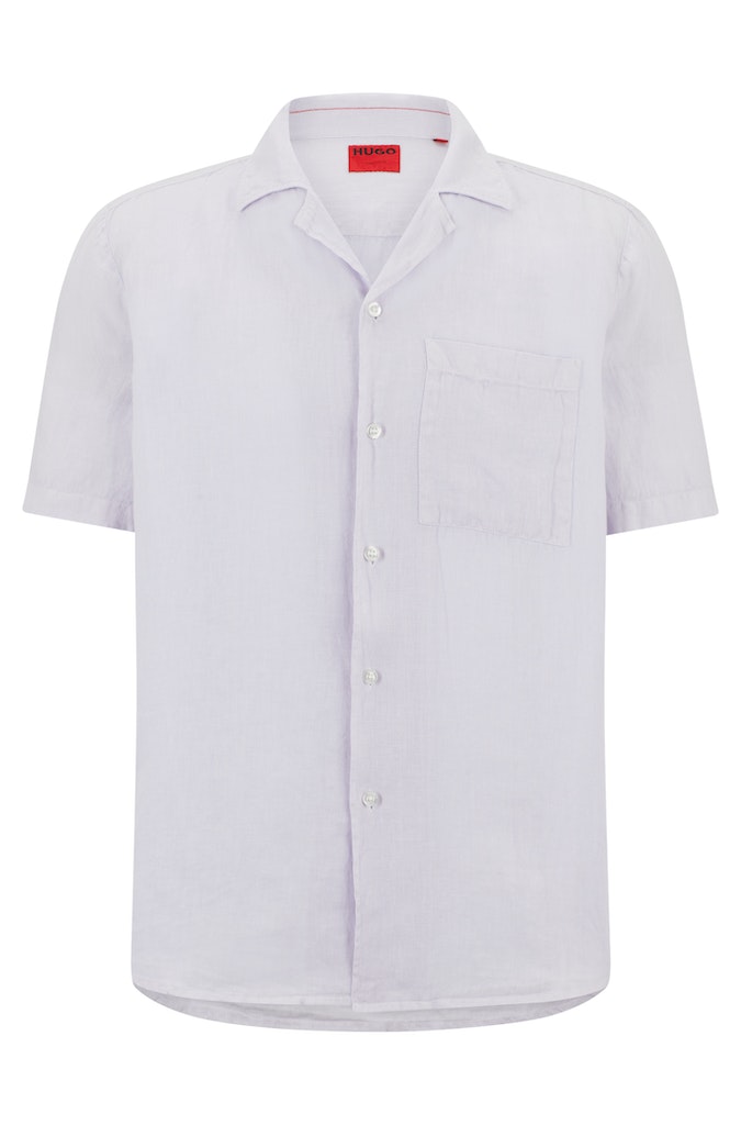 HUGO 50490761 Ellino 10248298 01 Herren Leinenhemd Kurzarm