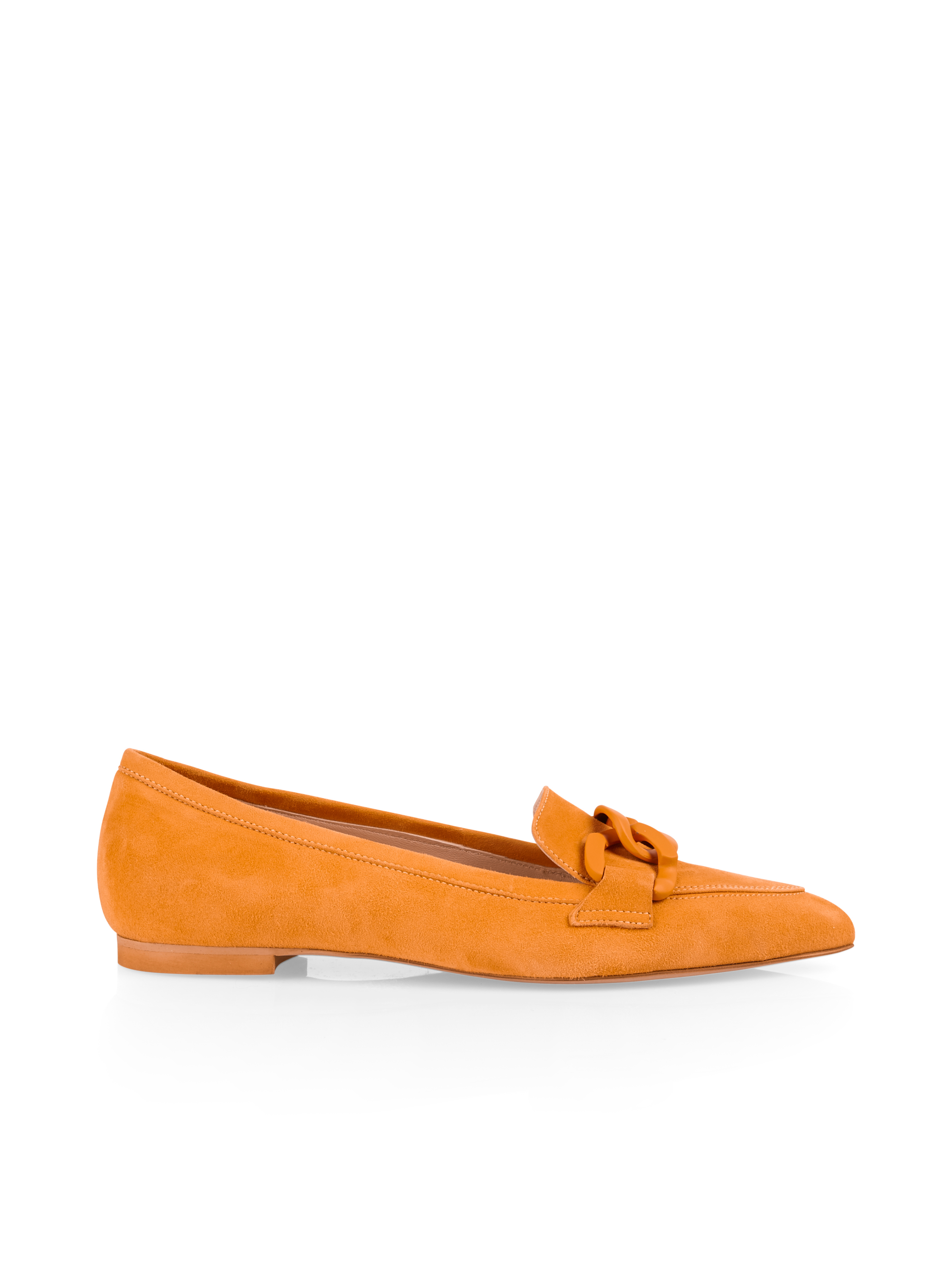 MARC CAIN UB SF.02 L09 Leder Slipper mit Schmuckkette clear orange