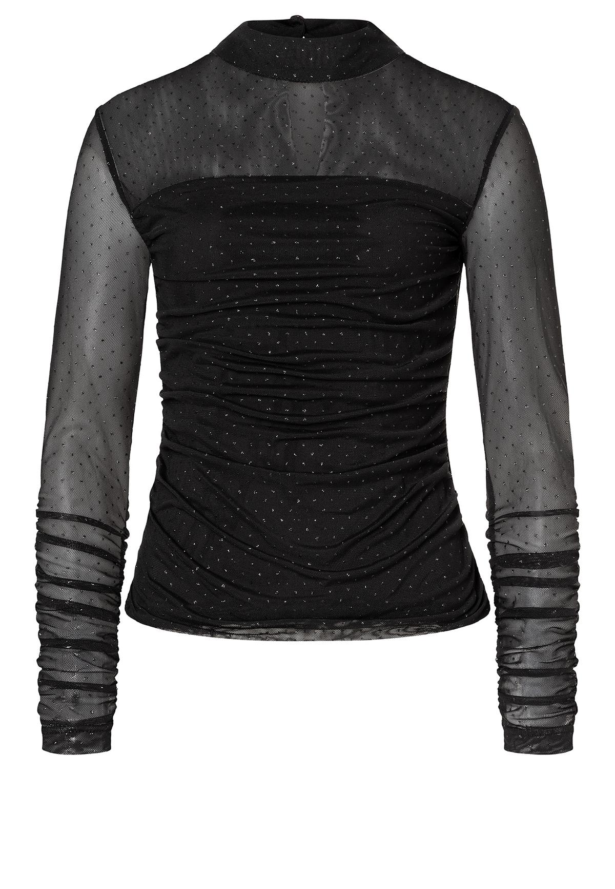 ANA ALCAZAR  081690-3775 Top Longsleeve aus Mesh  Schwarz