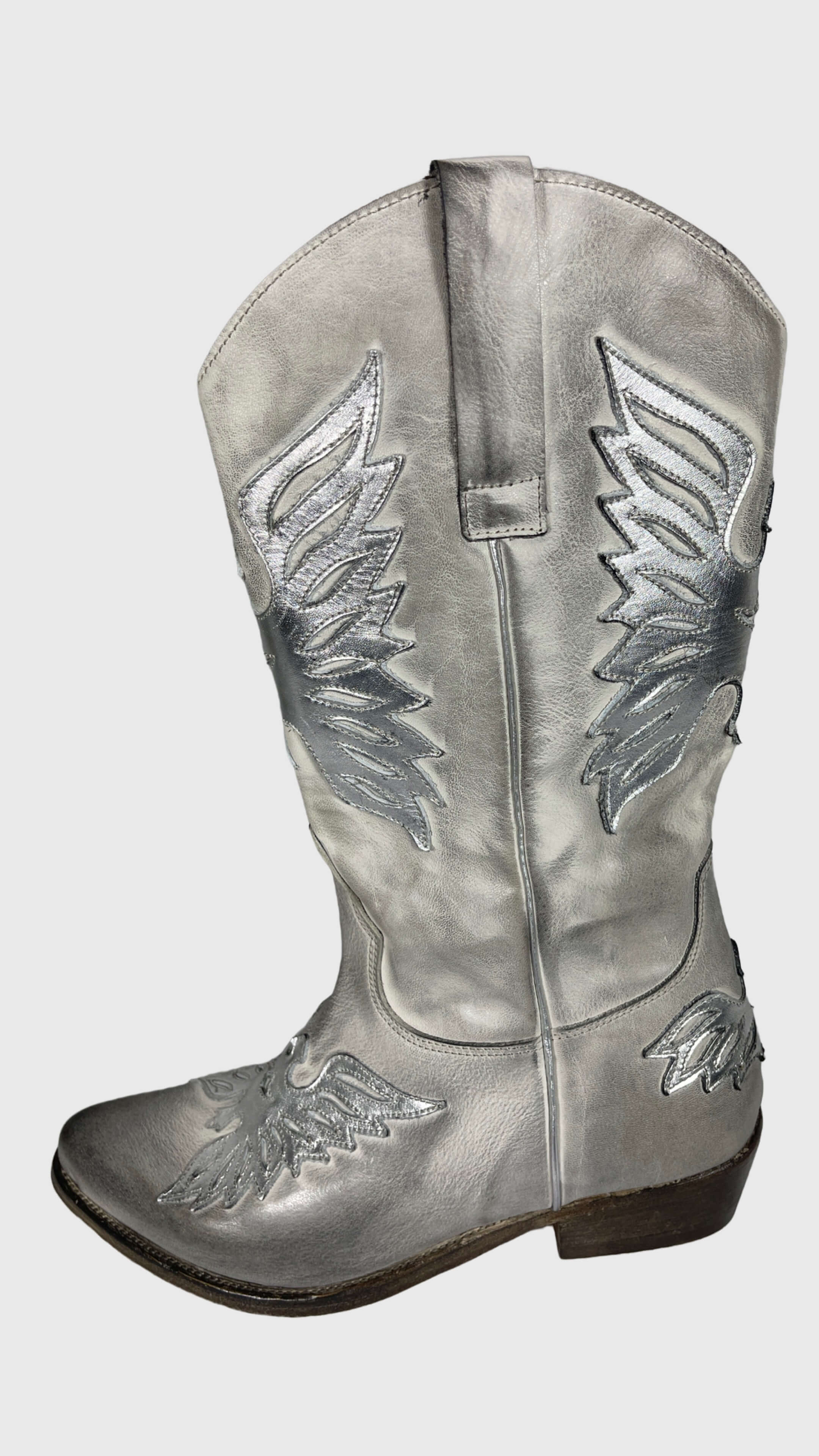 PAWELKS  36800 LUCCA  CREAM Damen Cowboy Boots Silber