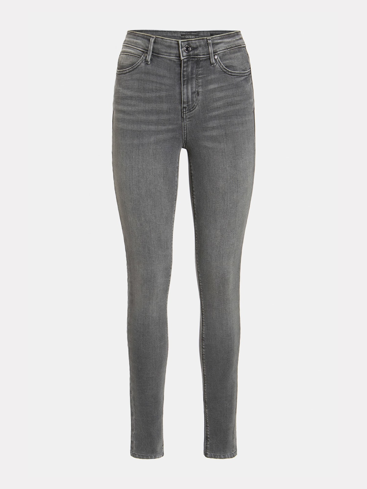 GUESS W1YA46 D4F52 Damen Jeans Hose Skinny-Fit Grau CRG1