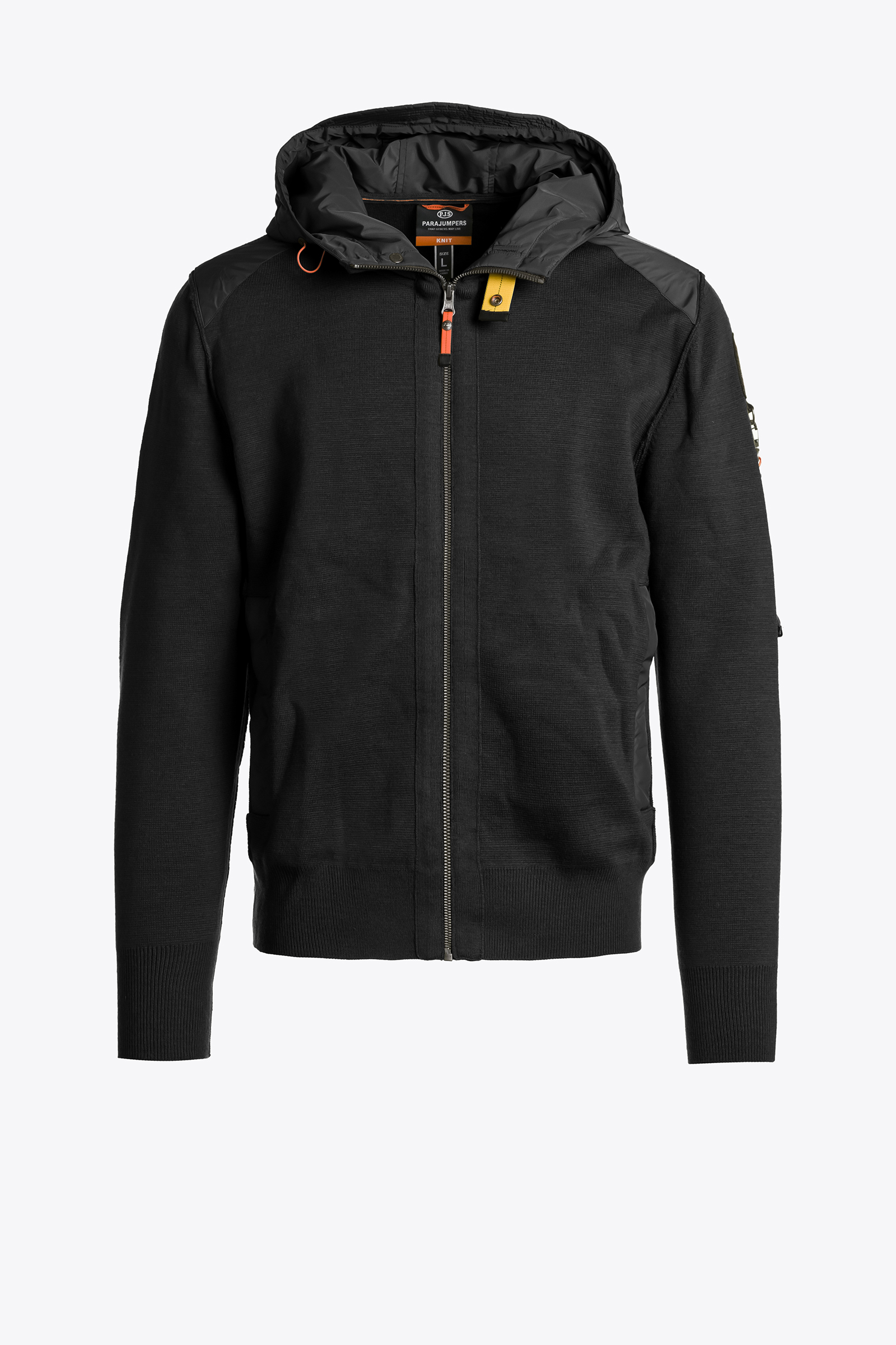 PARAJUMPERS RK02 DOMINIC Herren Strickjacke mit Kapuze Schwarz 541