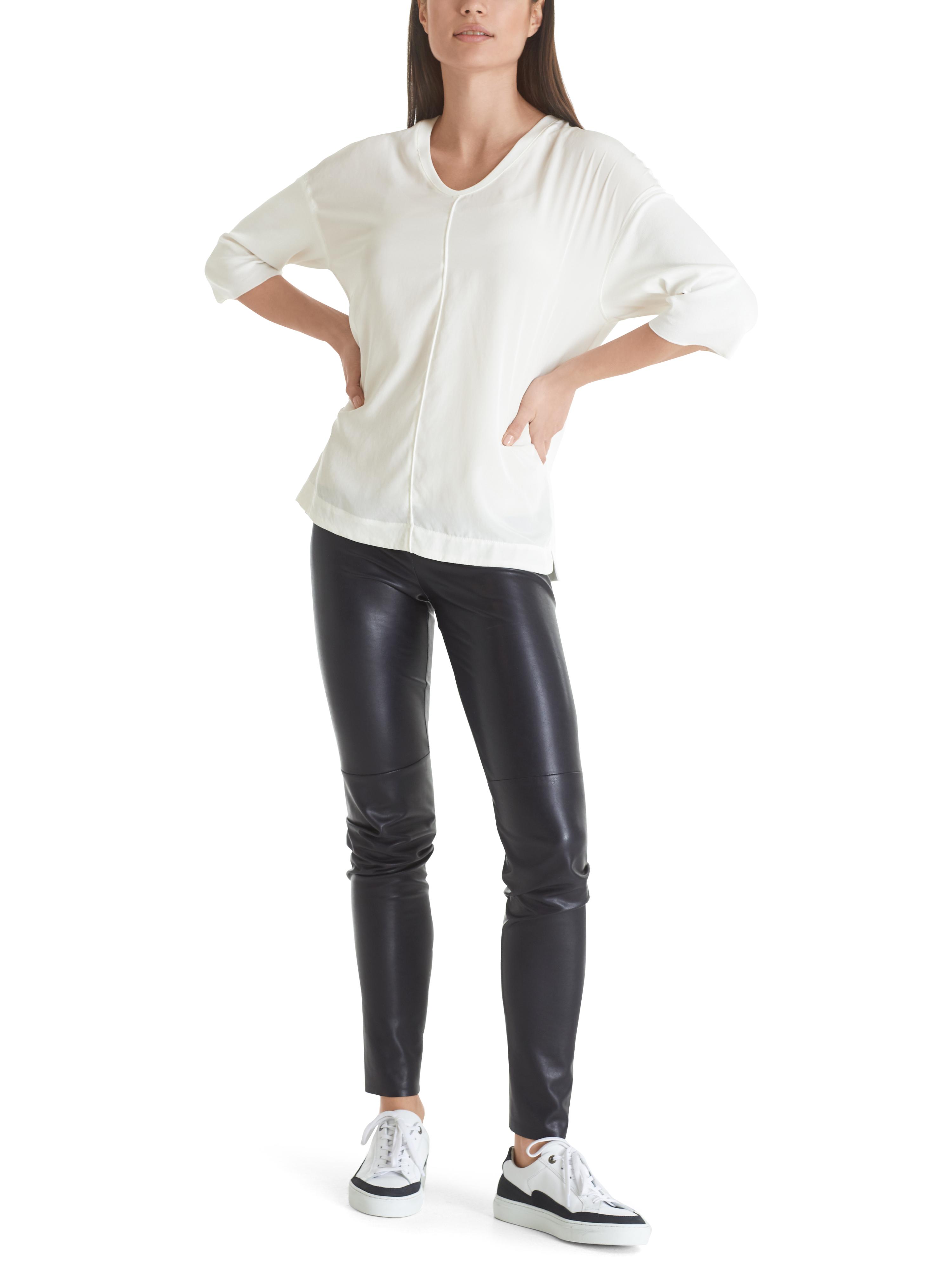 MARC CAIN  +E 55.01 J29 Blusenshirt aus Material-Mix off-white