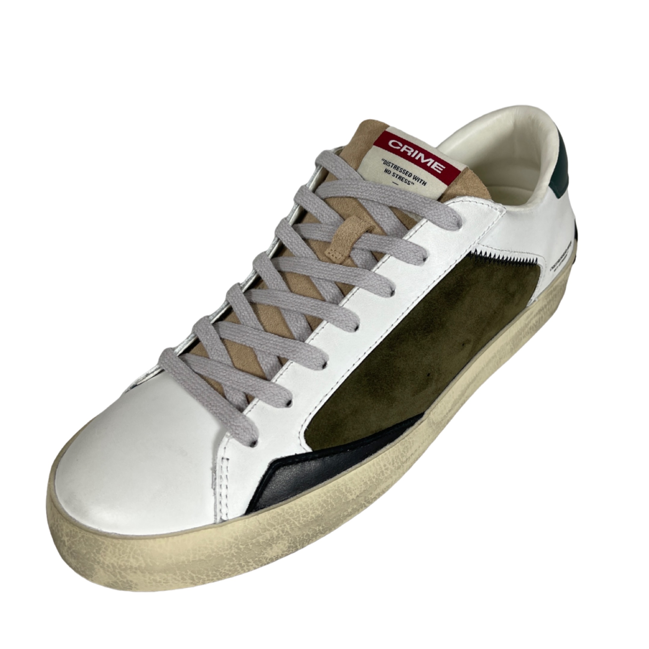 CRIME LONDON 18005AA6 Distressed Herren Sneaker Weiß / Braun