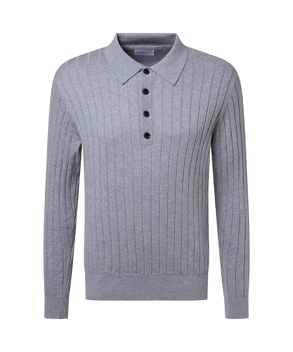 BALDESSARINI  B4 50042.5244 BLD-Kosilk Pullover mit  Knopfleiste Grau