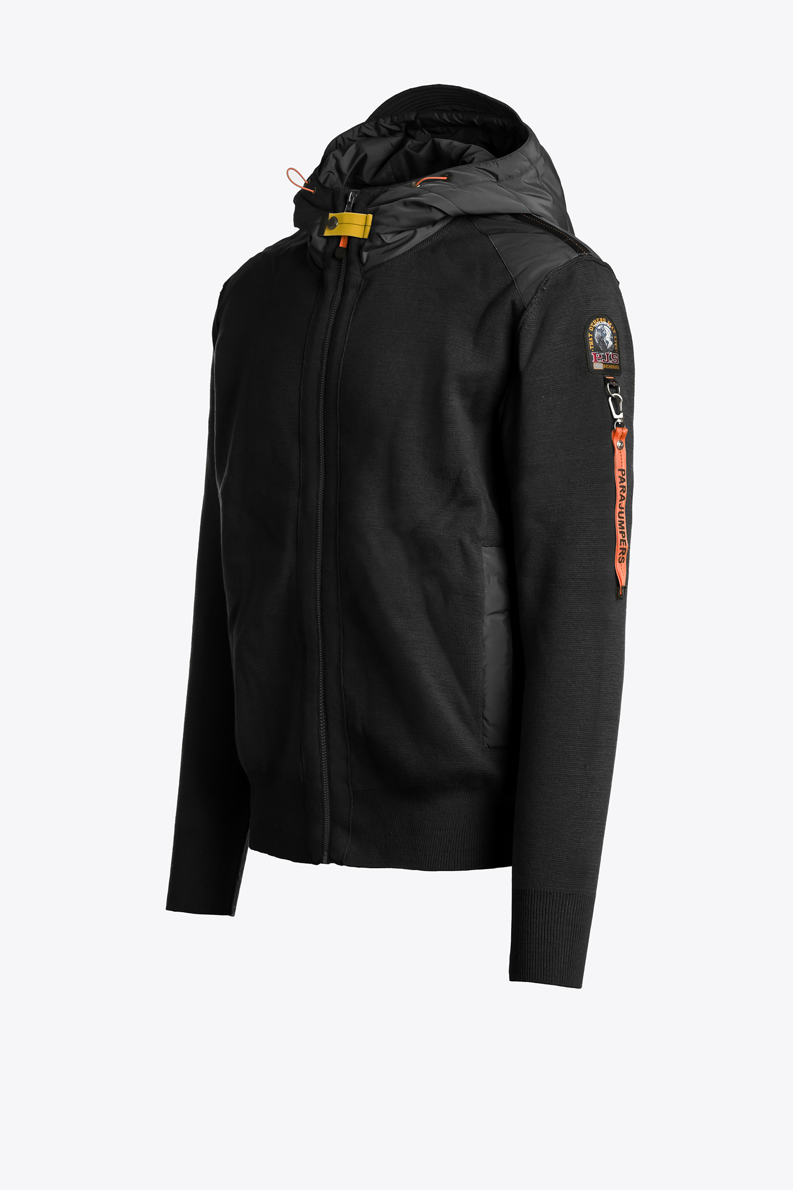 PARAJUMPERS RK02 DOMINIC Herren Strickjacke mit Kapuze Schwarz 541