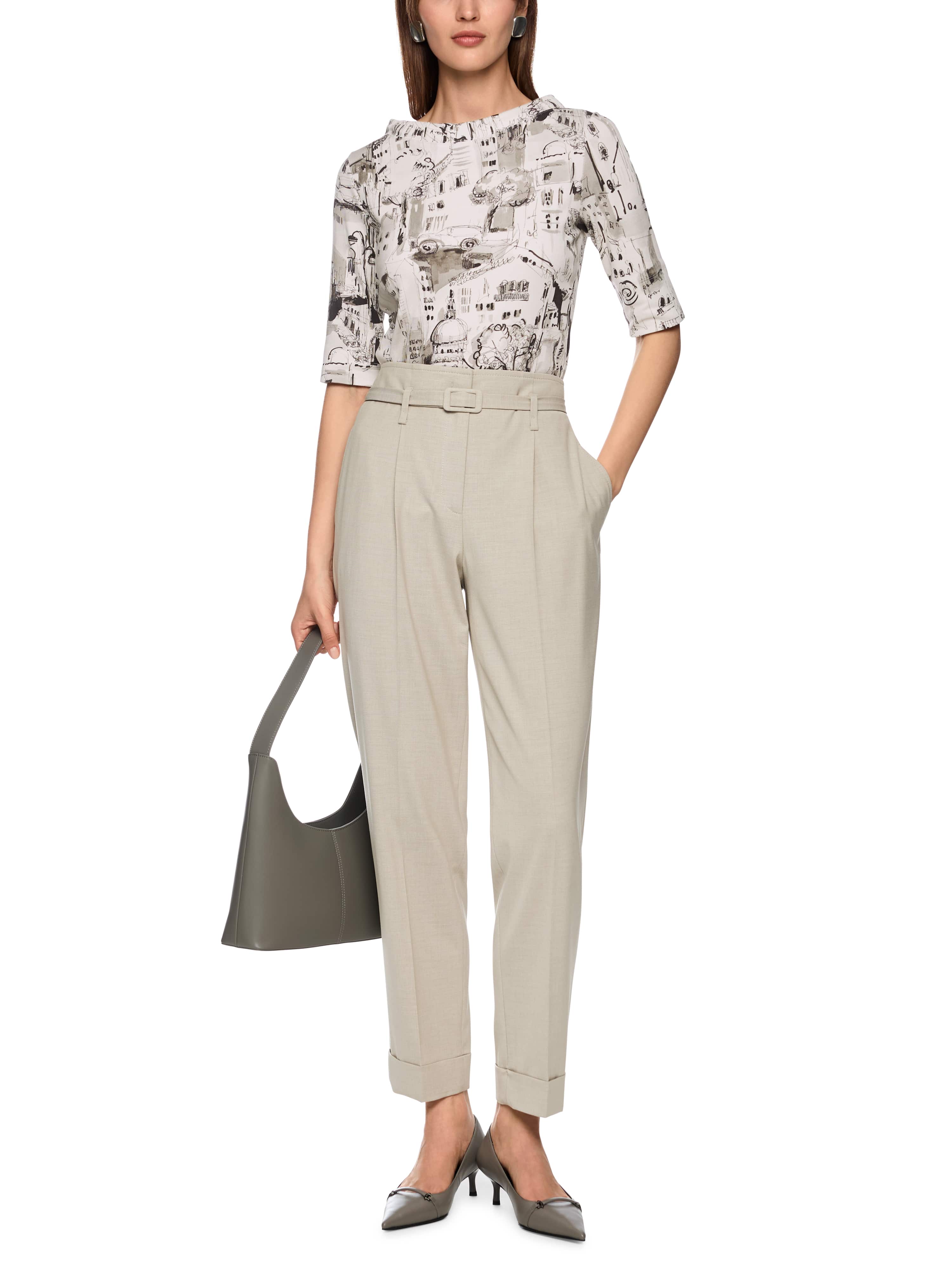 MARC CAIN ZC 48.45 J37  Shirt mit CITY-Motiv smoke