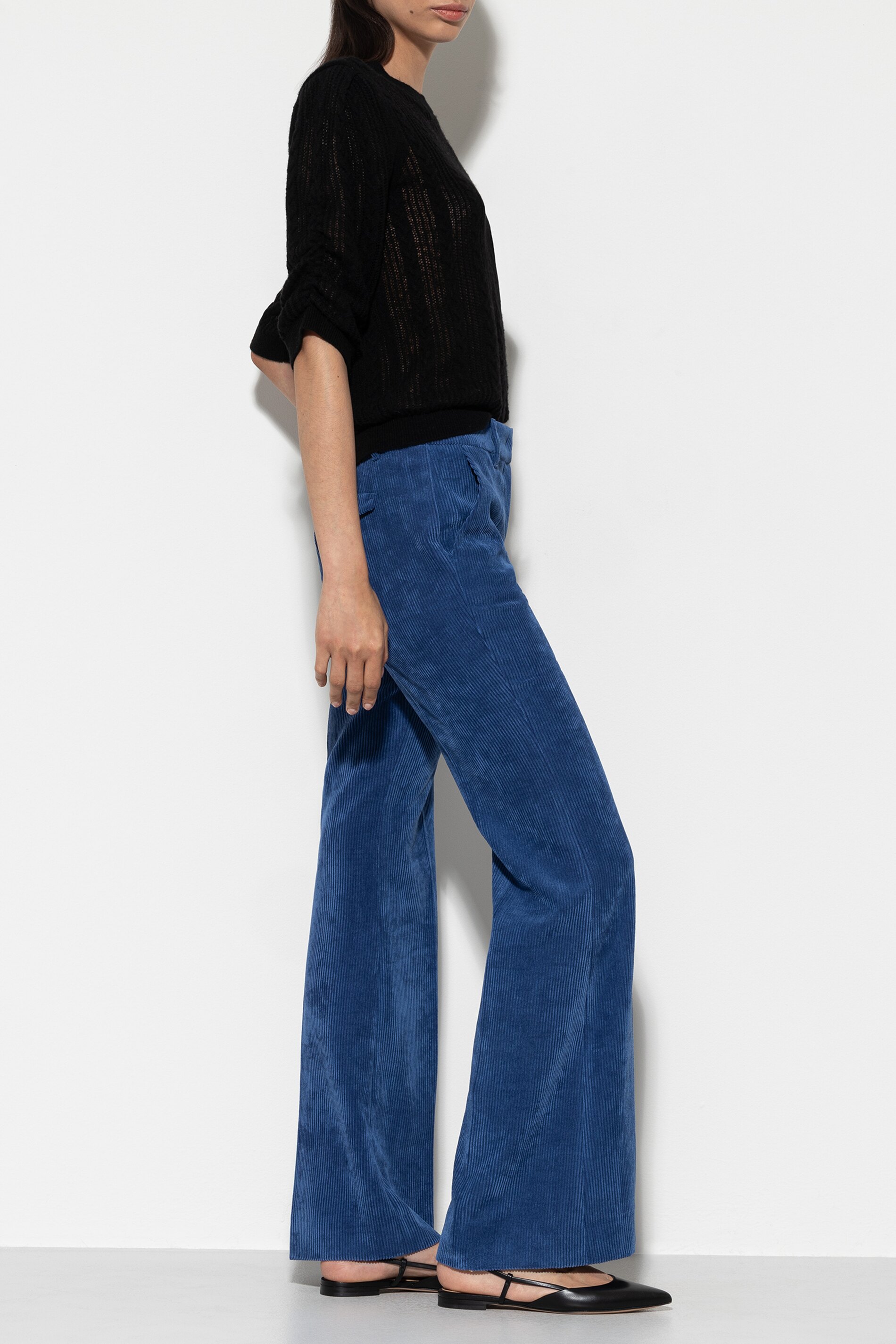 LUISA CERANO Damen Cordhose Bootcut Stretch deep blue blau