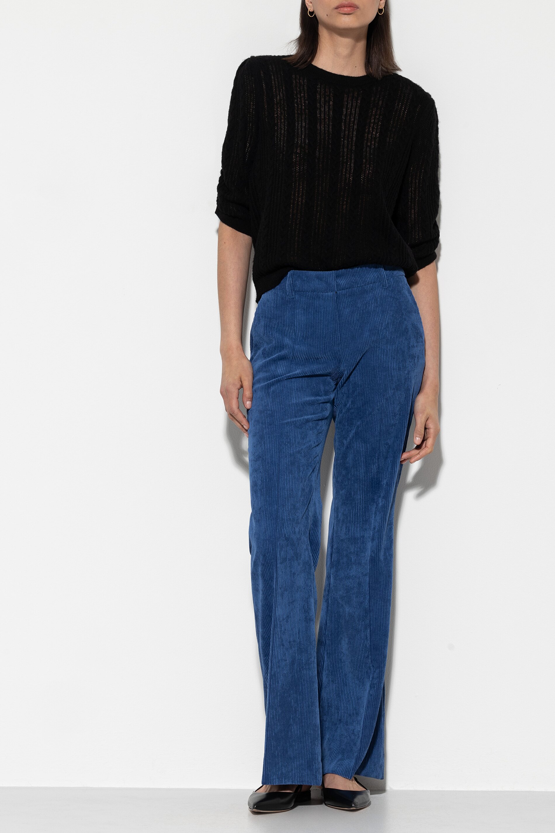 LUISA CERANO Damen Cordhose Bootcut Stretch deep blue blau