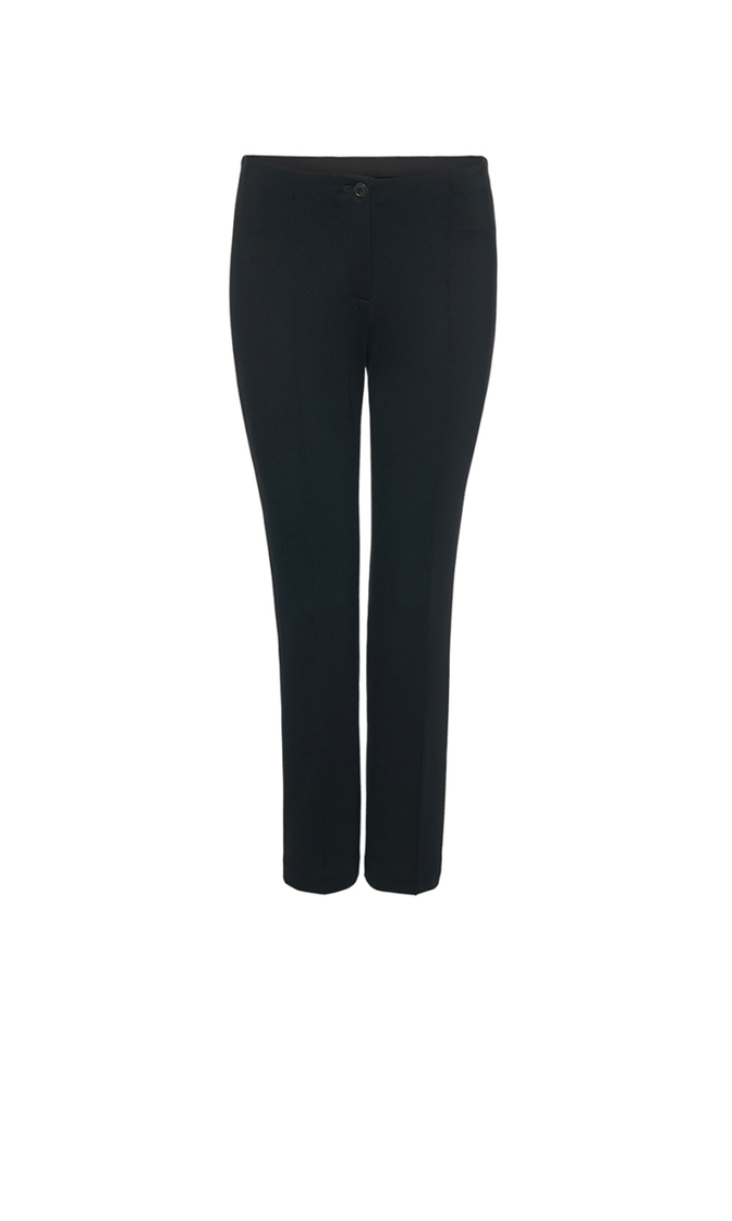 MARC CAIN +E 81.23 J24 Schmale 7/8 Hose mit Bügelfalte aus feinem Jersey Schwarz