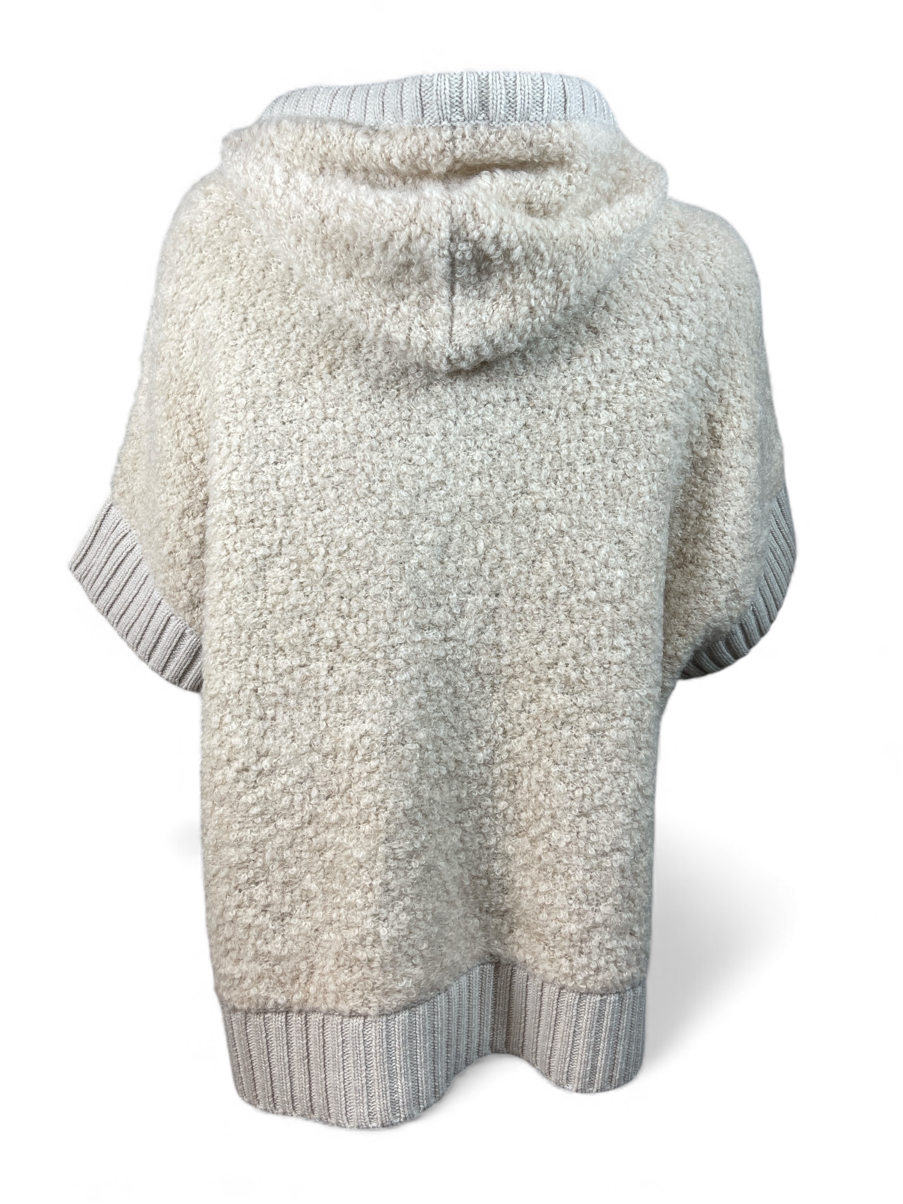 REPEAT 300471 Strickjacke Kapuze Alpaka-Mix Cream