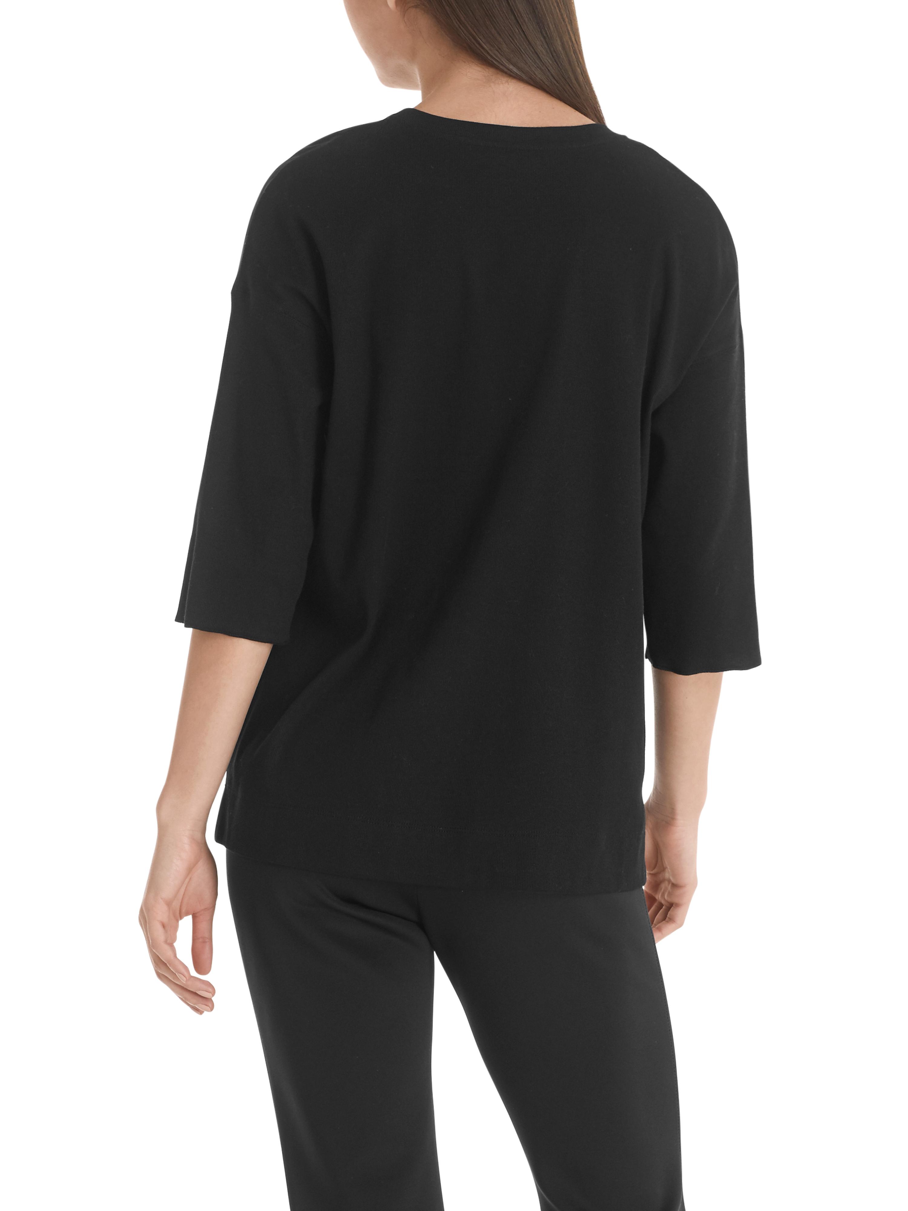 MARC CAIN +E 55.01 J29 Blusenshirt aus Material-Mix Schwarz