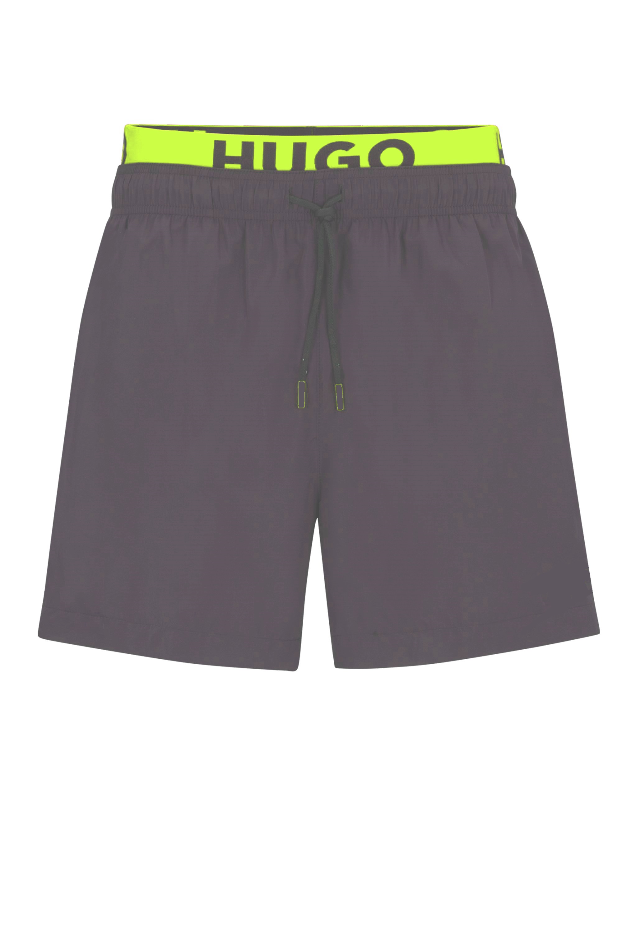 HUGO 50496287 FLEX 10231276 01 Herren Badeshorts Integrierter Mesh-Slip Grau/Grün