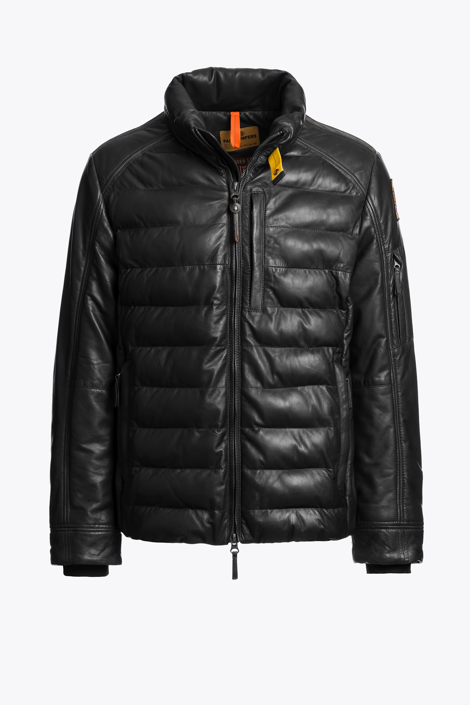 PARAJUMPERS LE02 ERNIE LEATHER Herren Leder Jacke kurz Black 541