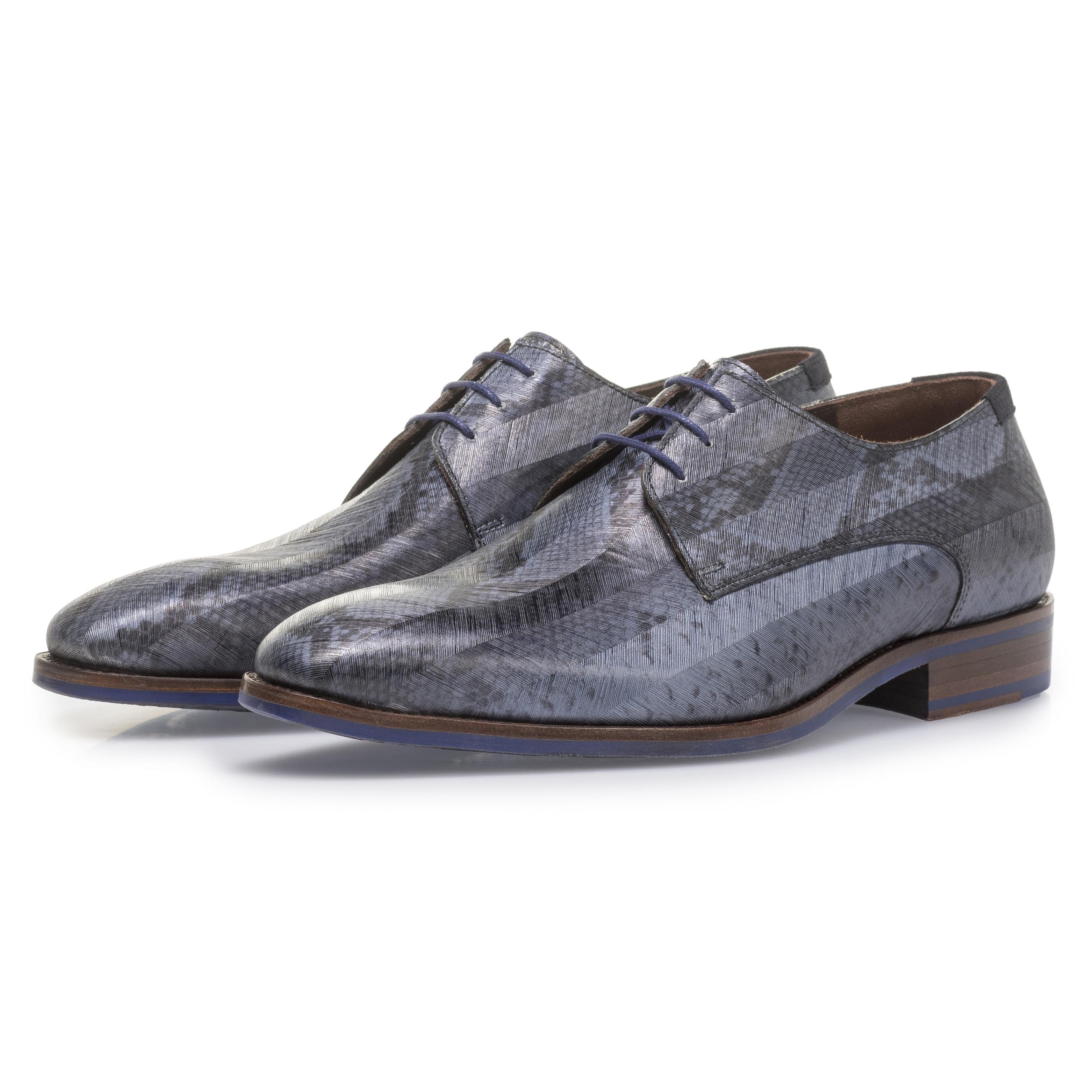 Floris van Bommel 18297 HERREN BUSINESS SCHNÜRSCHUHE REPTILMUSTER GRAY PA.DESIGN 00