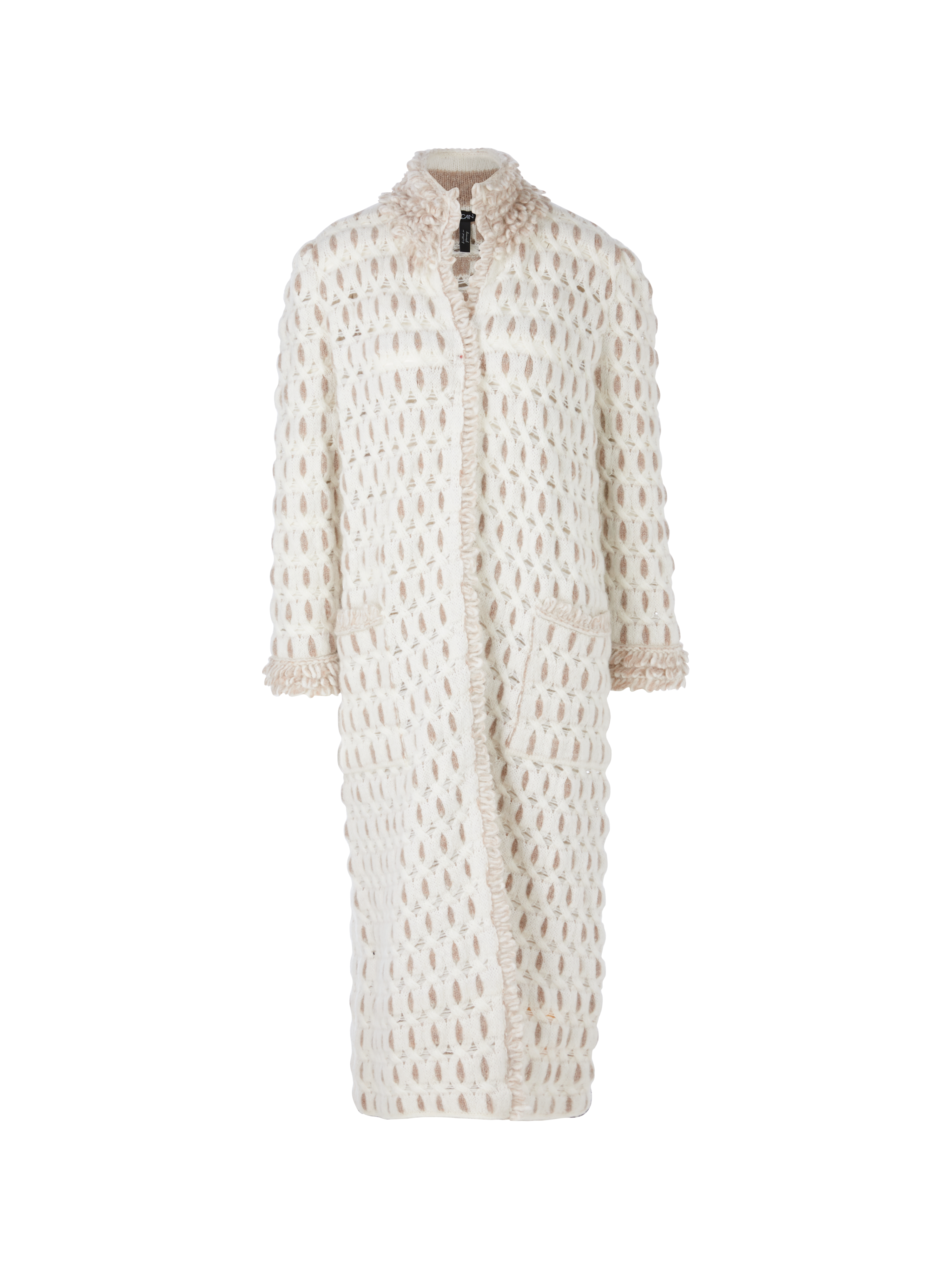 MARC CAIN VC 11.19 M46 Fancy Damen Mantel Knitted in Germany off-white