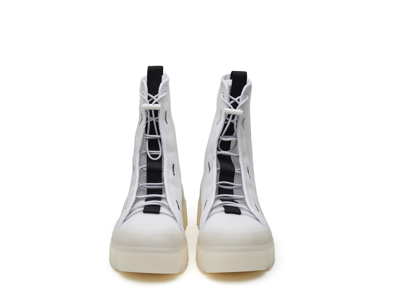 VIC MATIE 3752  Damen Plateau-Sneaker Stiefel Leder/Mesh weiss white 102