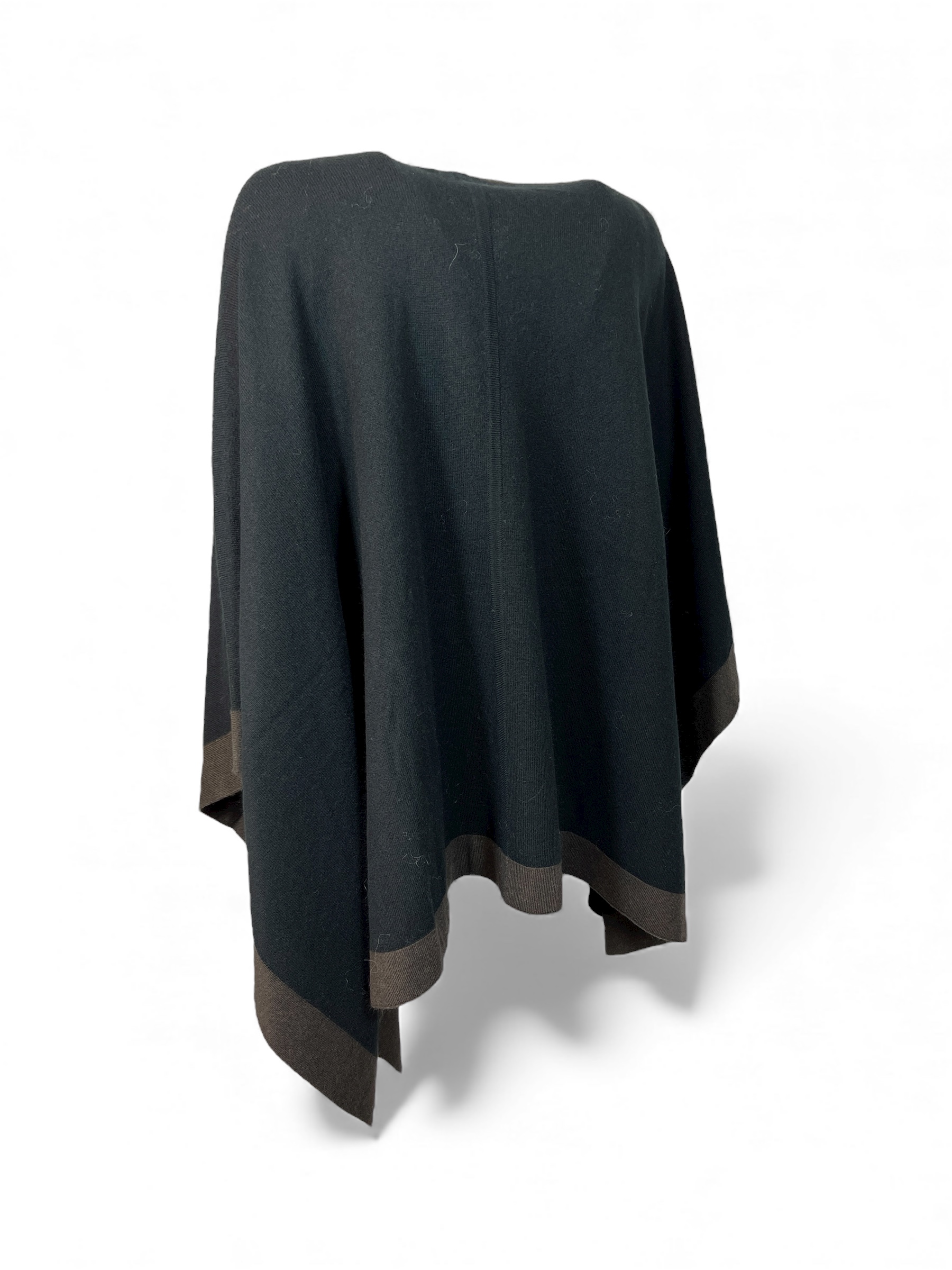 REPEAT 700637 Cashmere Poncho Black/Braun