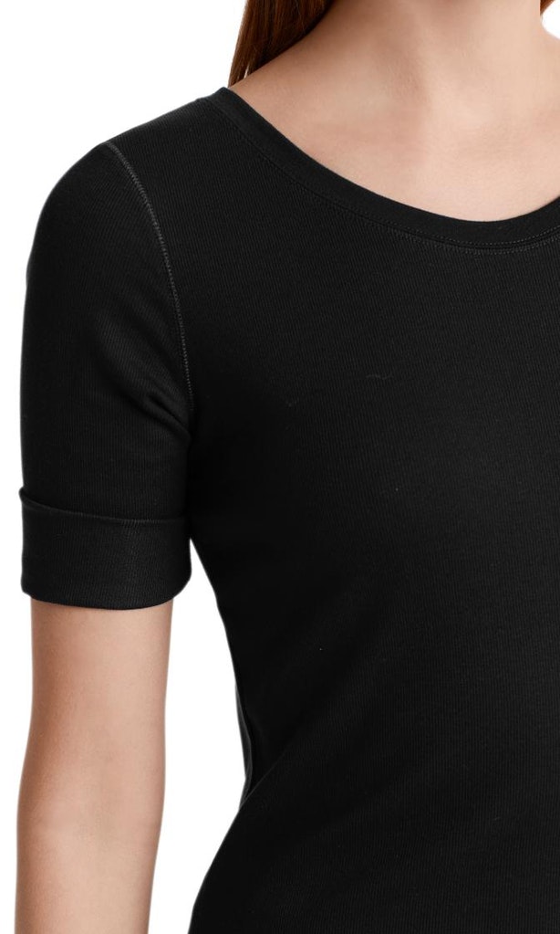 MARC +E 48.09 J50 CAIN Damen T-Shirt mit 1/2 Ärmeln schwarz 900