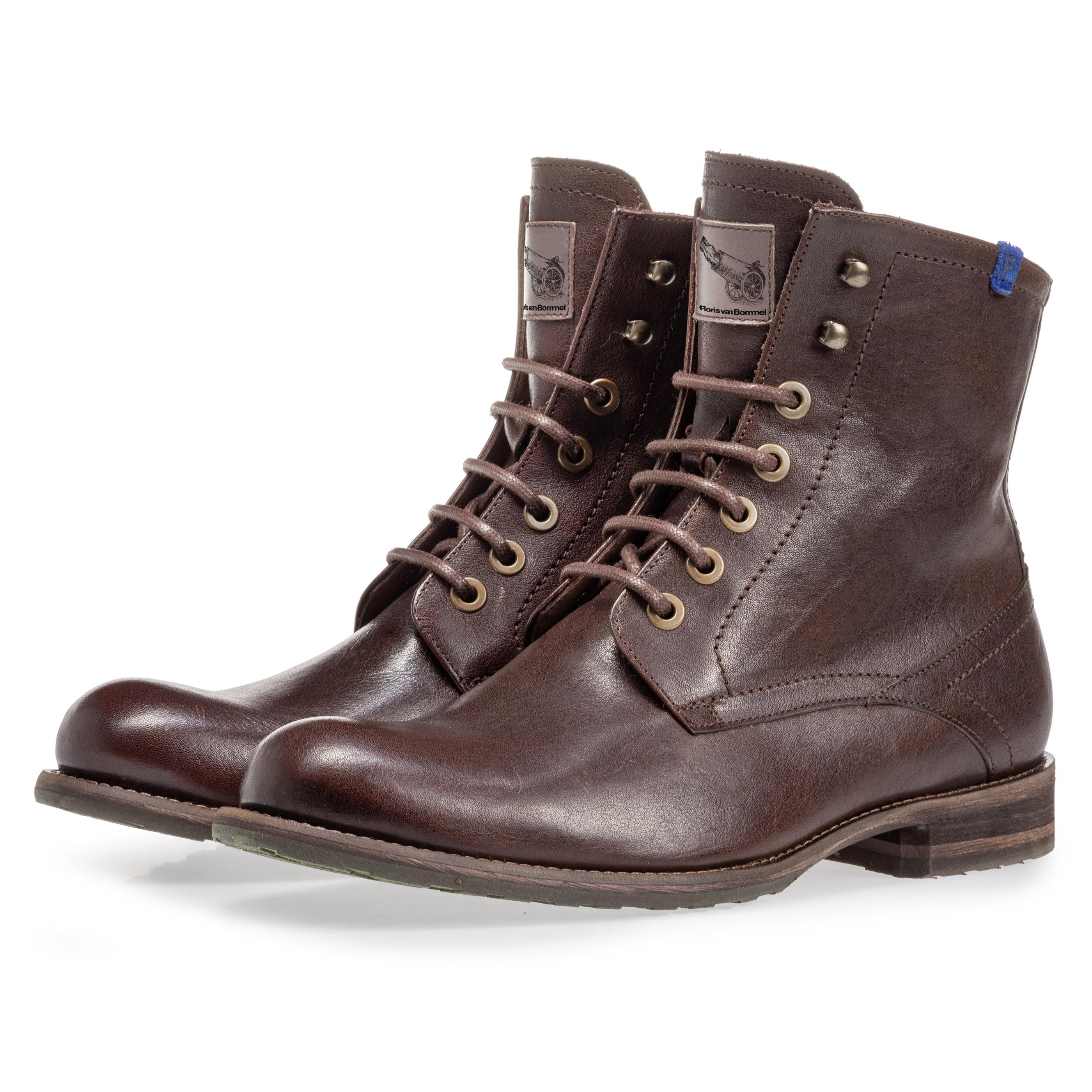 Floris van Bommel 10751/19 Herren Boots Lammfell Brown Leather 19 Floris van Bommel 10751/19 Herren Boots Lammfell Brown Leather 19