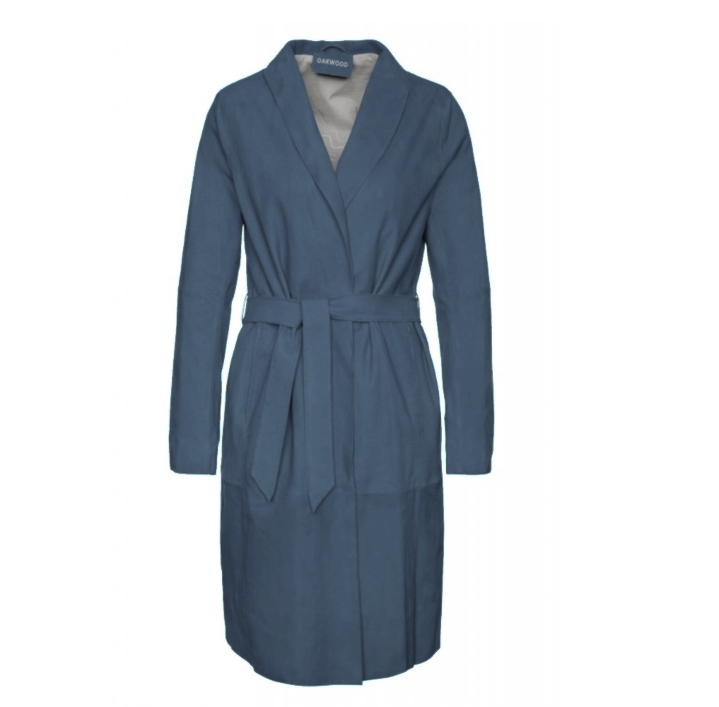 OAKWOOD 64463 STEFANIA LEDER MANTEL BLAU 531 OAKWOOD 64463 STEFANIA LEDER MANTEL BLAU 531