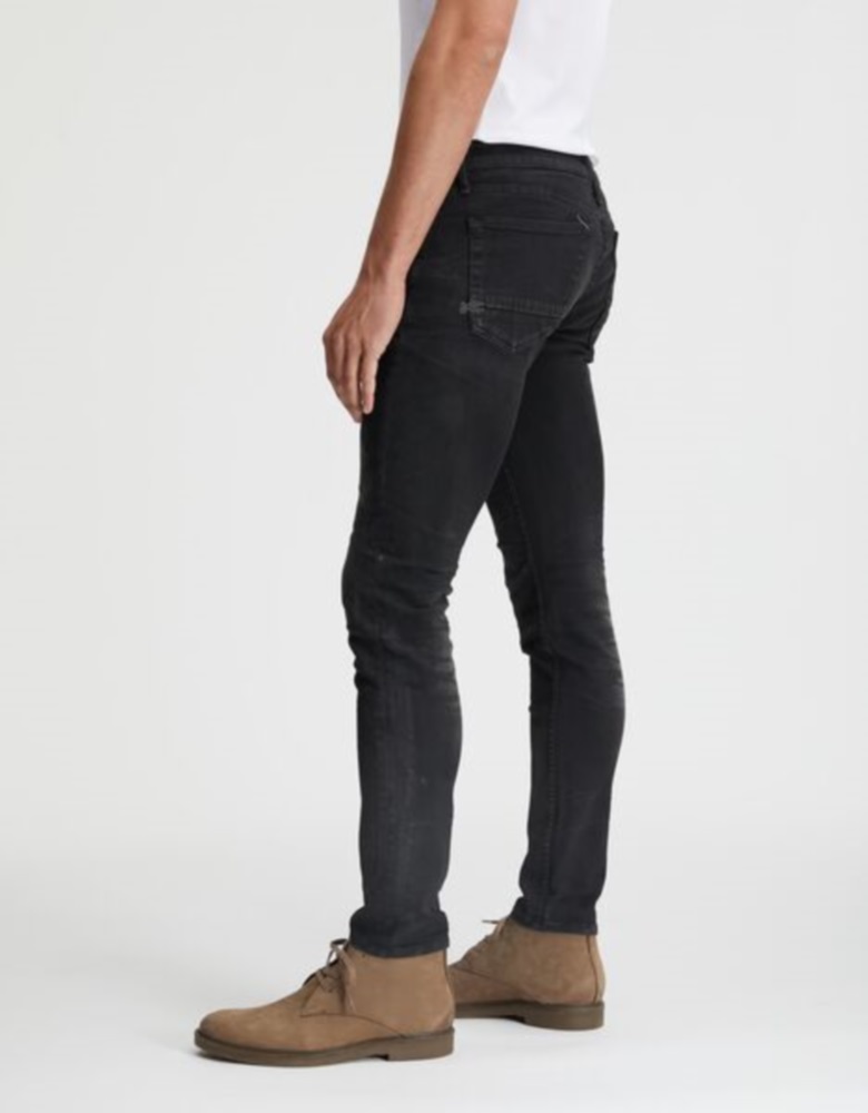 DENHAM 01-22-10-11-033 BOLT FMDB Herren Röhrenjeans Stretch Skinny Fit BLACK