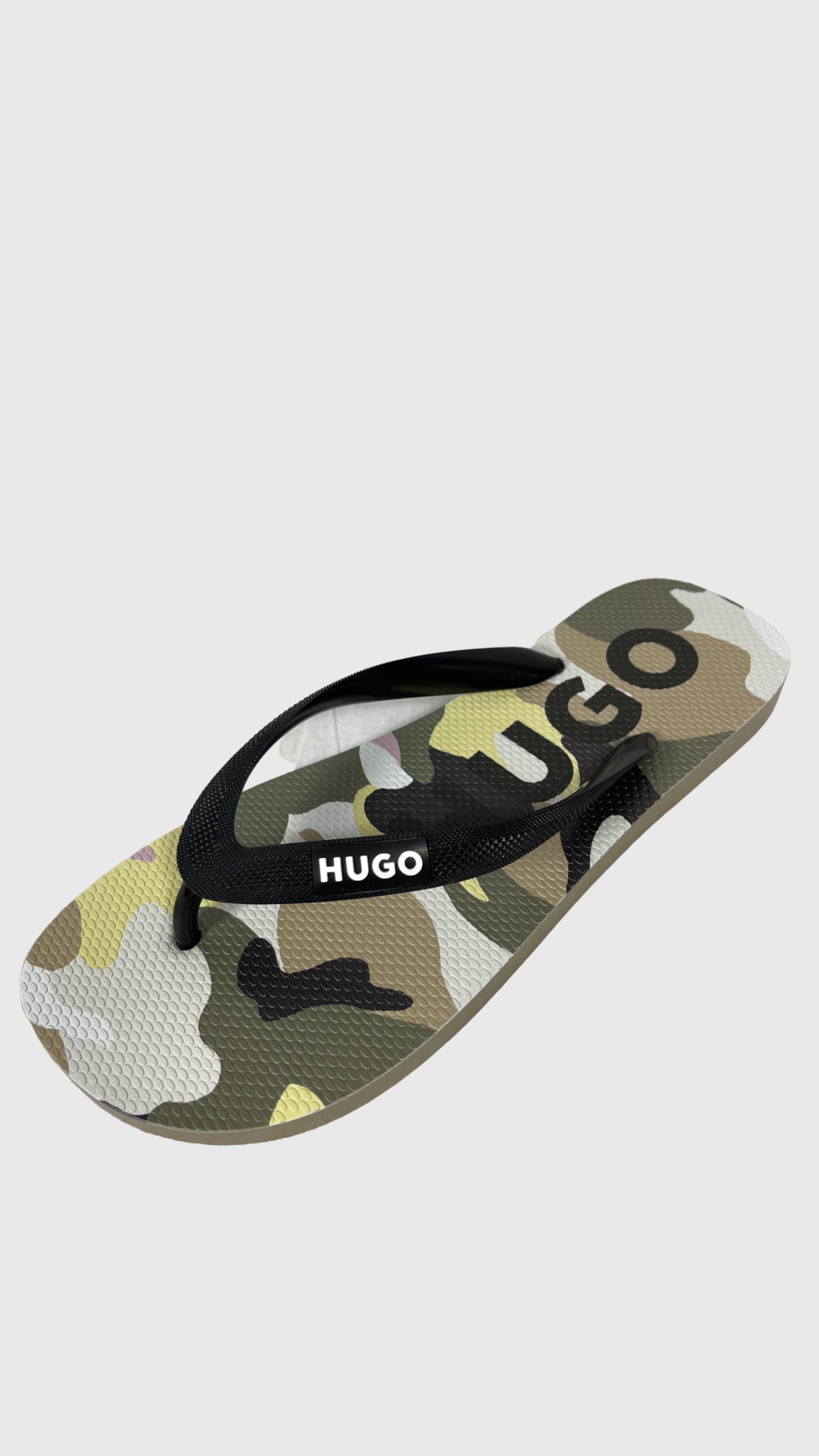 HUGO 50471805 Onfire_Thng_cm 10242327 01 DAMEN FLIP FLOPS BADE ZEHENTRENNER Khaki Grün / Camouflage