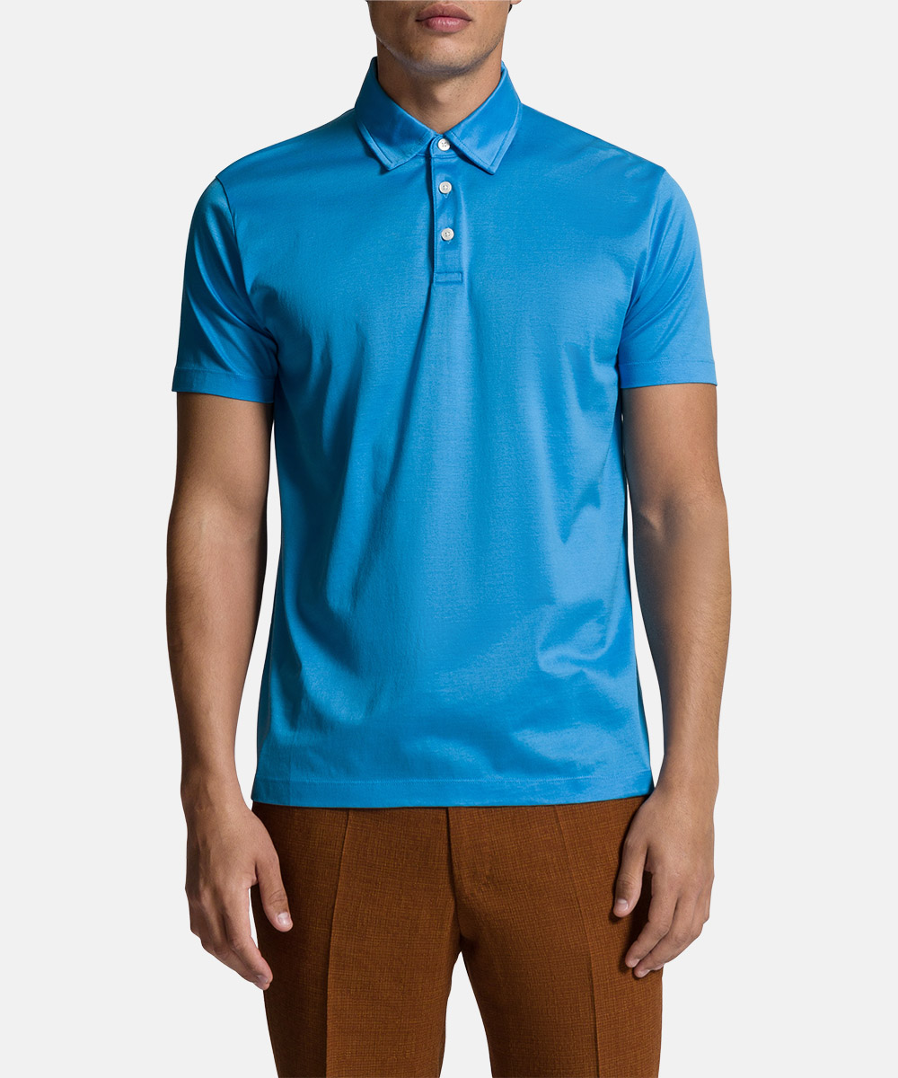 BALDESSARINI B4 10022.5083 BLD-Peter Herren Polo-T-Shirt  mediterranian blue