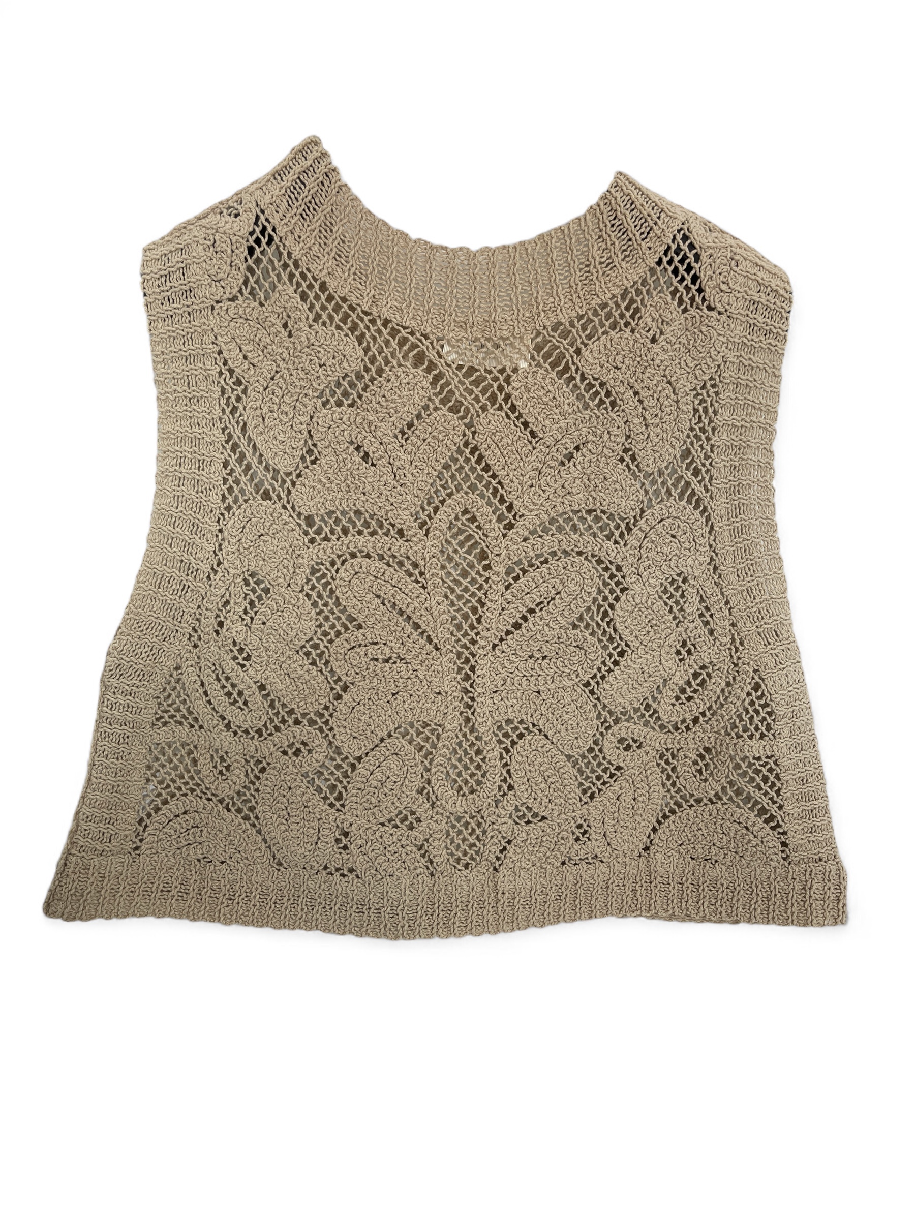 VICOLO 77035D Damen Häkeltop Strick Top VANILLA