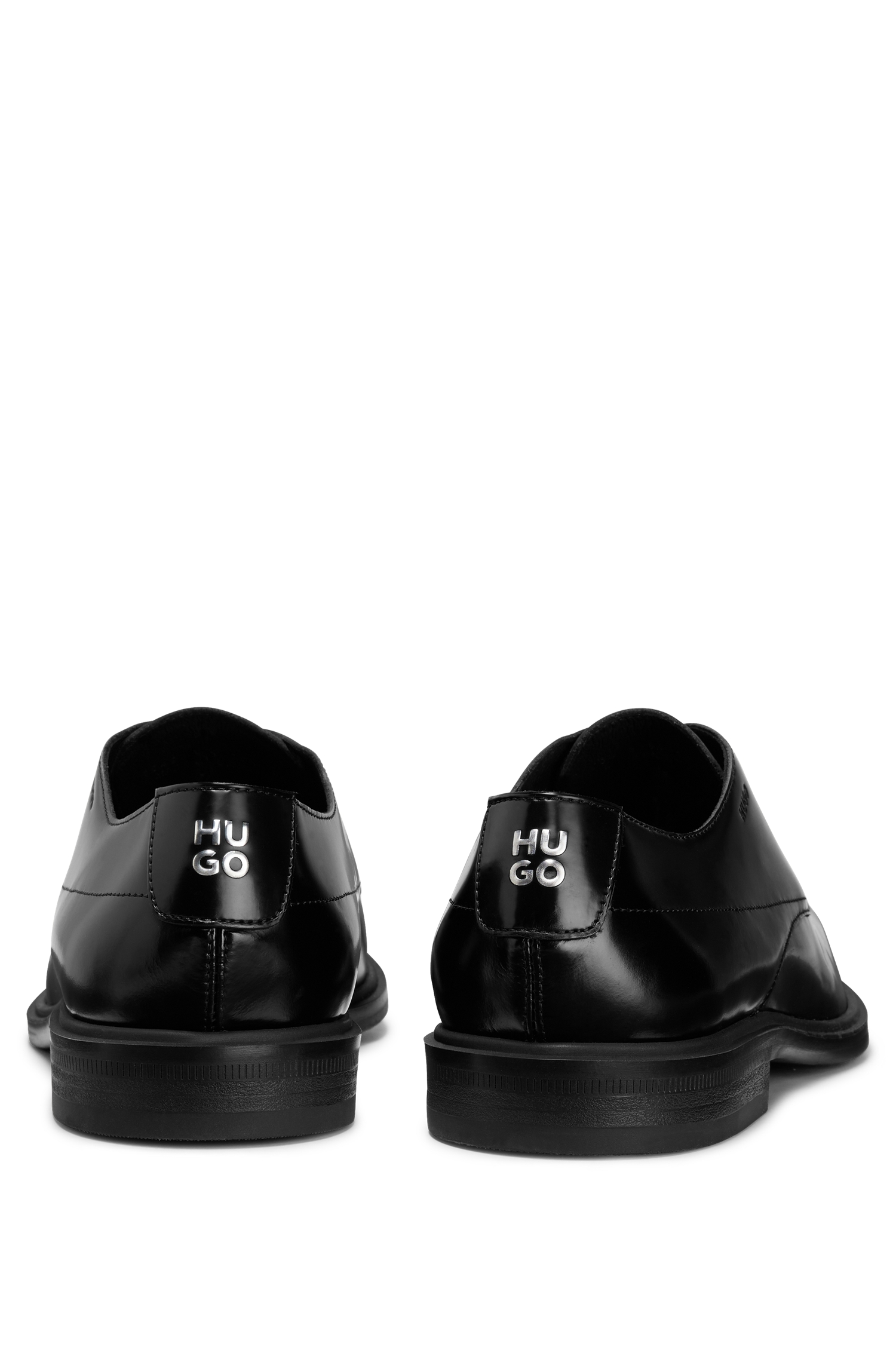 HUGO 50493160 Kerr_Derb_bo Business Schuhe aus poliertem Leder mit Logo-Prägung