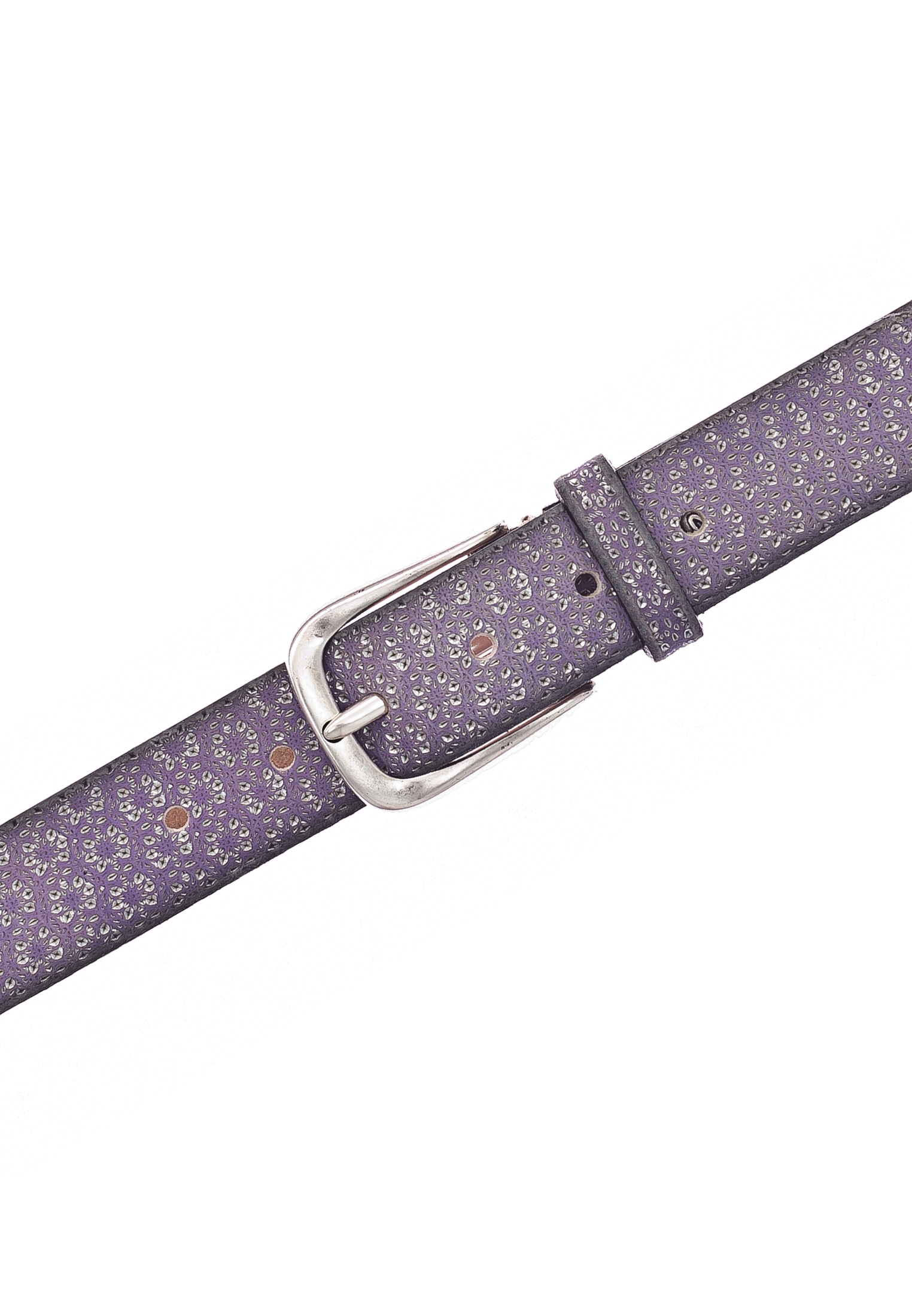 B.BELT BB0827L78 Mara 35 mm Damen Leder Gürtel Lila-Silbermetallic