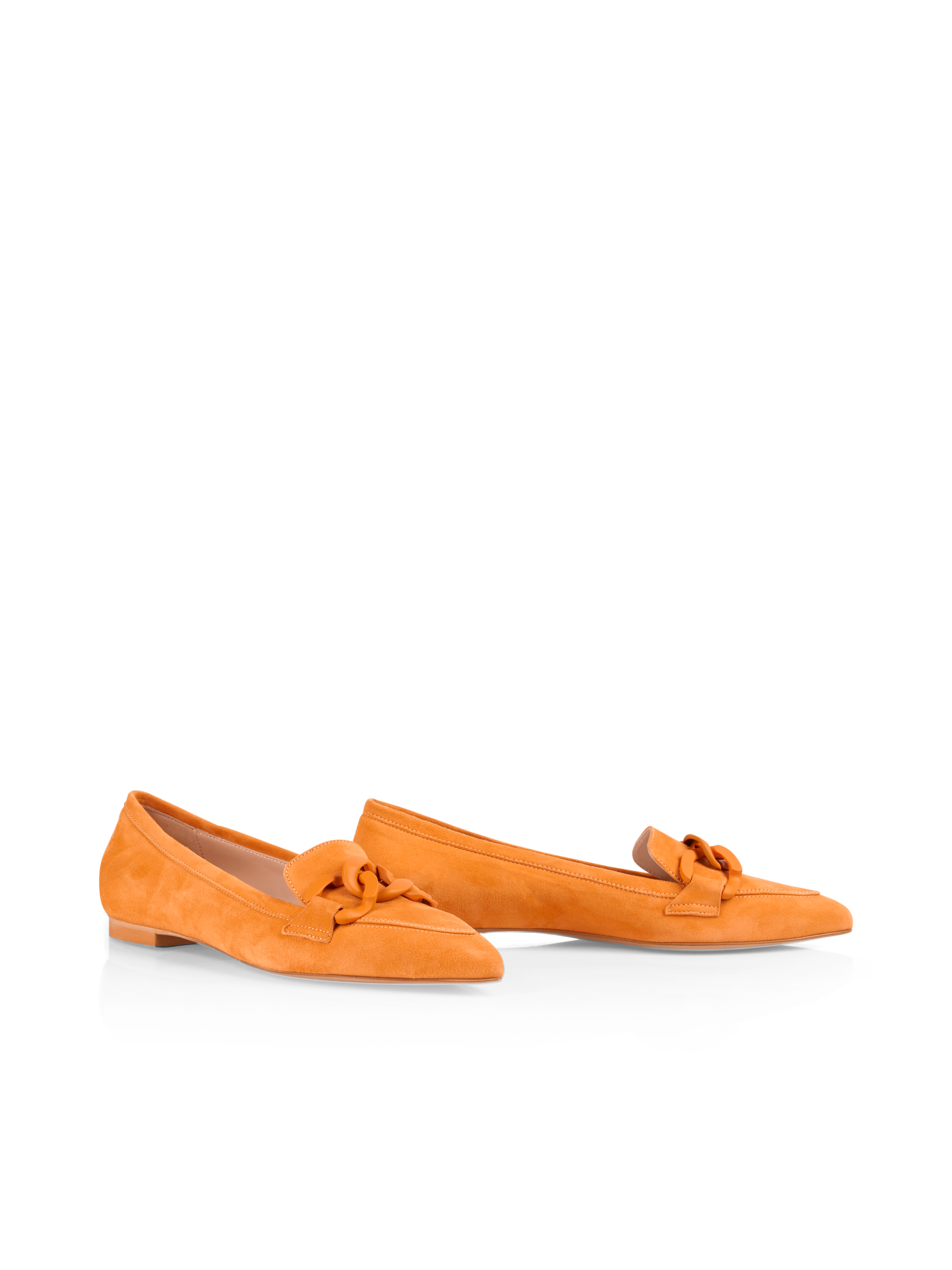 MARC CAIN UB SF.02 L09 Leder Slipper mit Schmuckkette clear orange