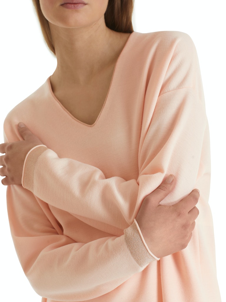 MARC CAIN TC 41.37 M28 Pullover mit Lurex Knitted in Germany pastel peach