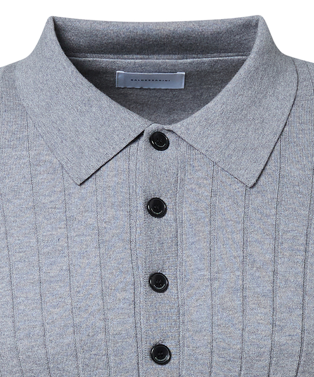 BALDESSARINI  B4 50042.5244 BLD-Kosilk Pullover mit  Knopfleiste Grau